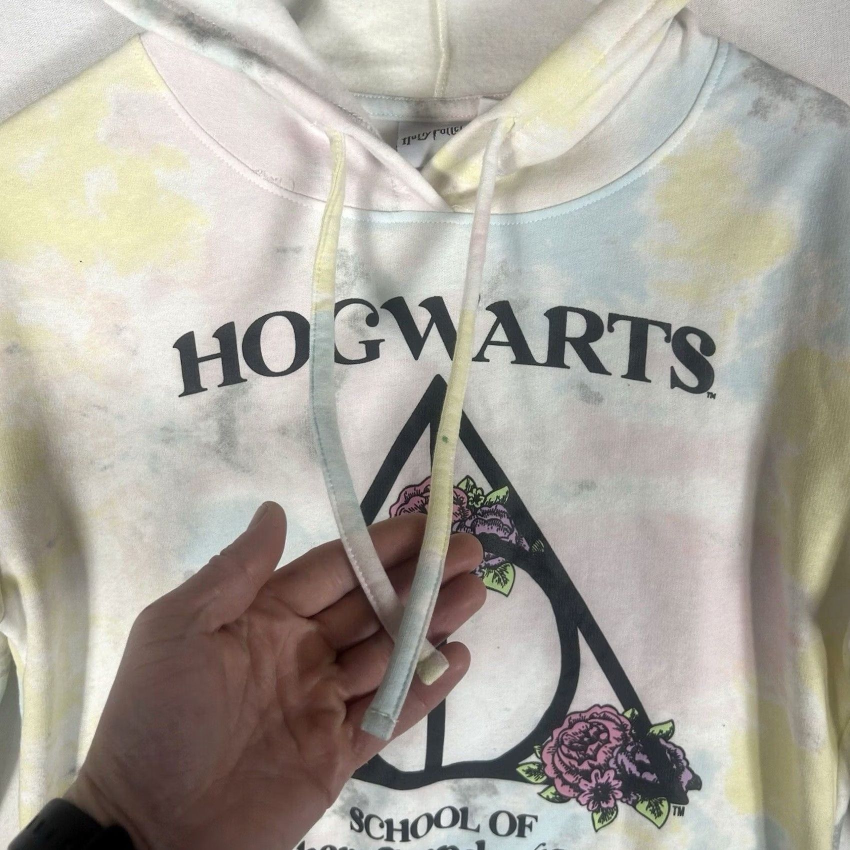 Vintage Harry Potter Hoodie Womens Small Tye Die Deathly Hallows Wizard HP Size S / US 4 / IT 40 - 3 Thumbnail