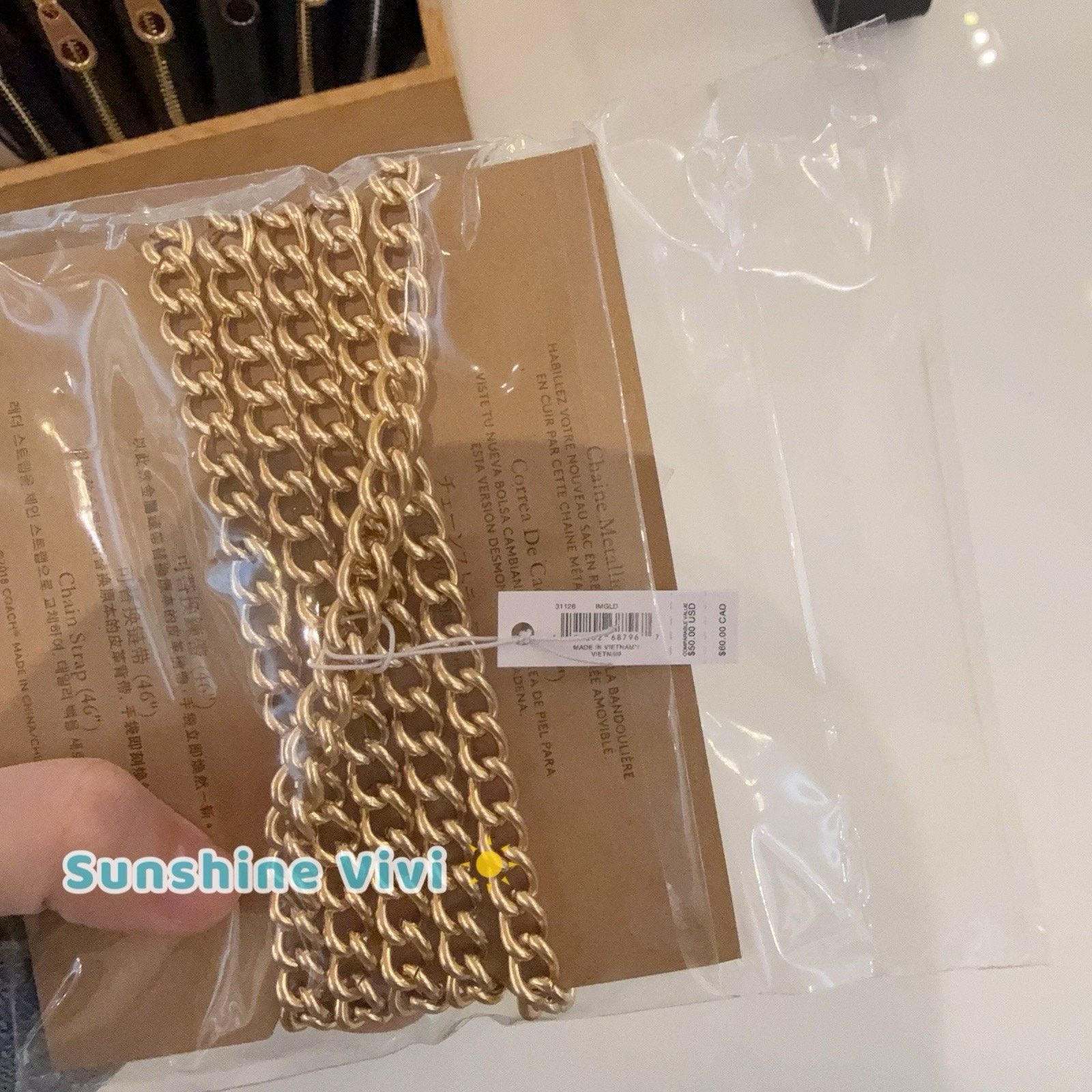 Coach NEW Coach 31126 Shoulder Crossbody 46" Chain Strap gold Size ONE SIZE - 3 Thumbnail