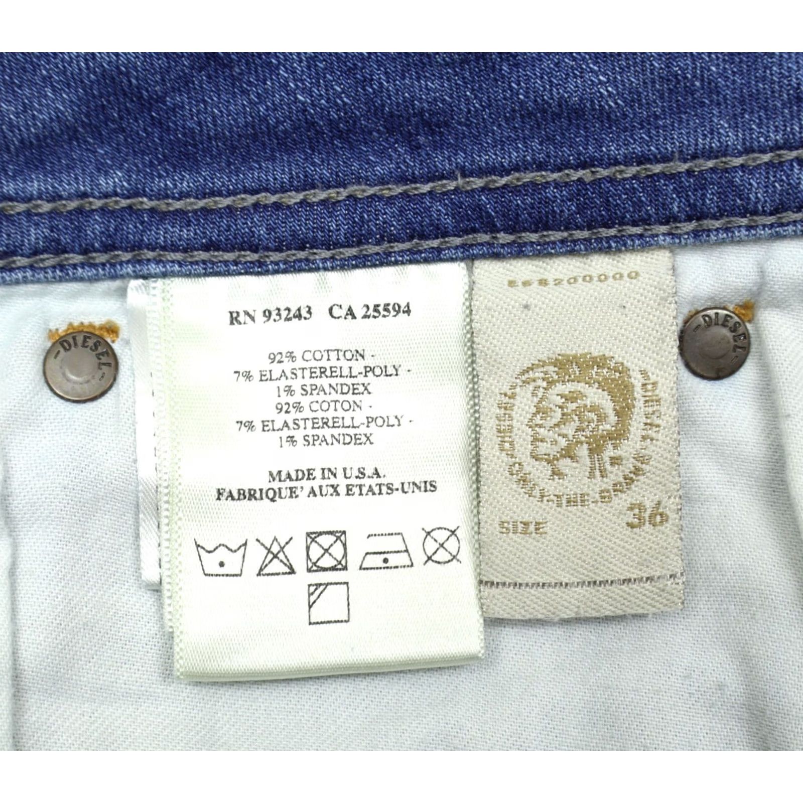 Diesel Diesel Jeans Shioner Slim Skinny 36X32 Blue Denim Cotton Elastane 5-Pocket Mens Jeans Size US 36 / EU 52 - 6 Thumbnail