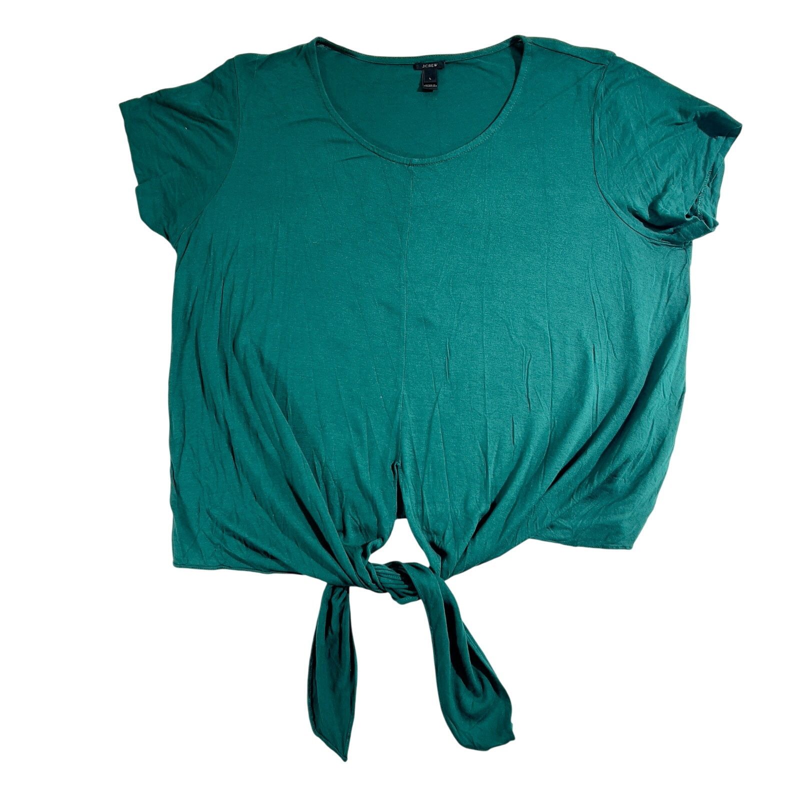 J.Crew J. Crew Cap Sleeve Pullover Blouse Style H4622 Teal Green Size L / US 10 / IT 46 - 1 Thumbnail