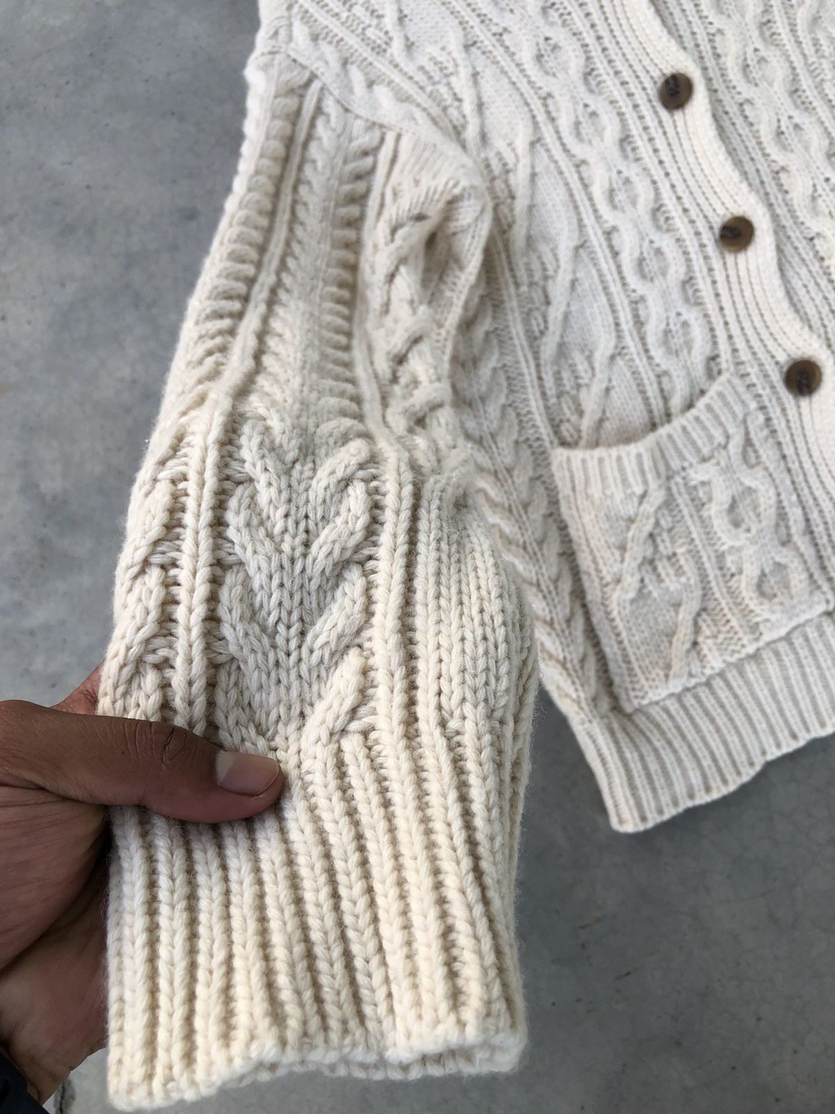 Designer × Japanese Brand LIBRE Cardigan CableKnit Sweater Pure Pullover Size US L / EU 52-54 / 3 - 4 Thumbnail