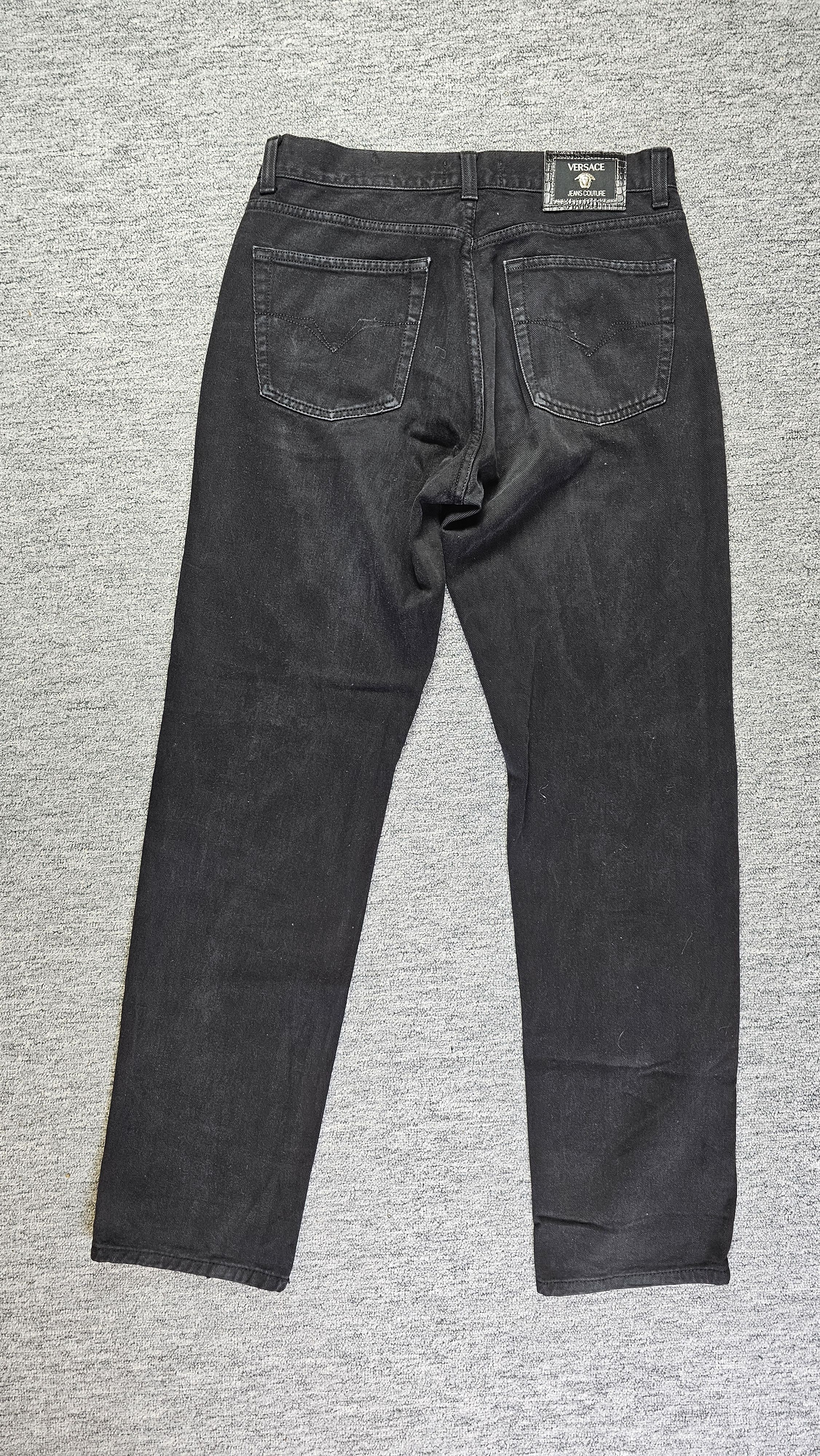 Versace Jeans Couture Versace Jeans Couture 90s Black Straight Denim Medusa 35 Size US 35 - 2 Thumbnail