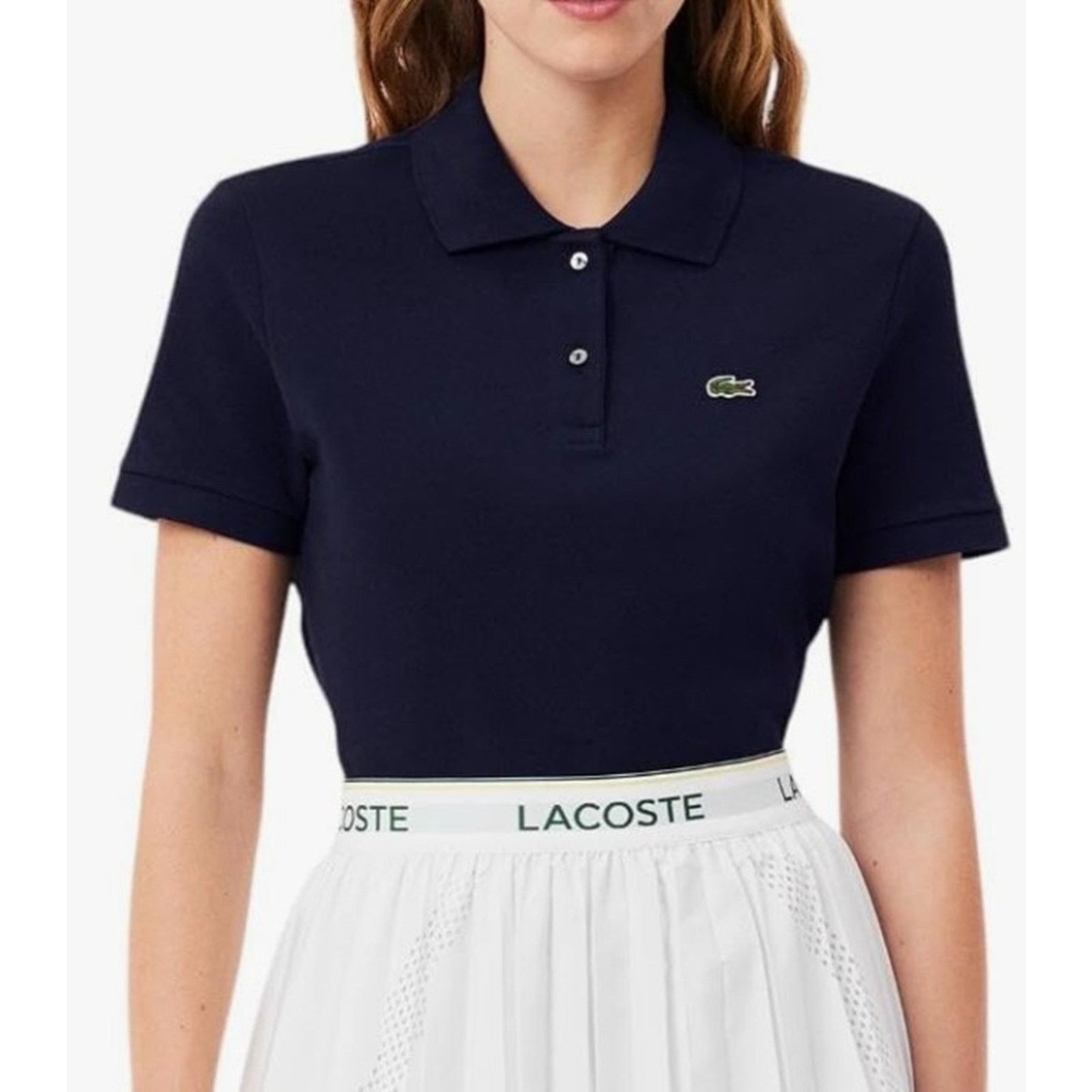 Lacoste Lacoste Women's Regular Fit Soft Cotton Petit Polo Navy 12 Size XL / US 12-14 / IT 48-50 - 2 Thumbnail
