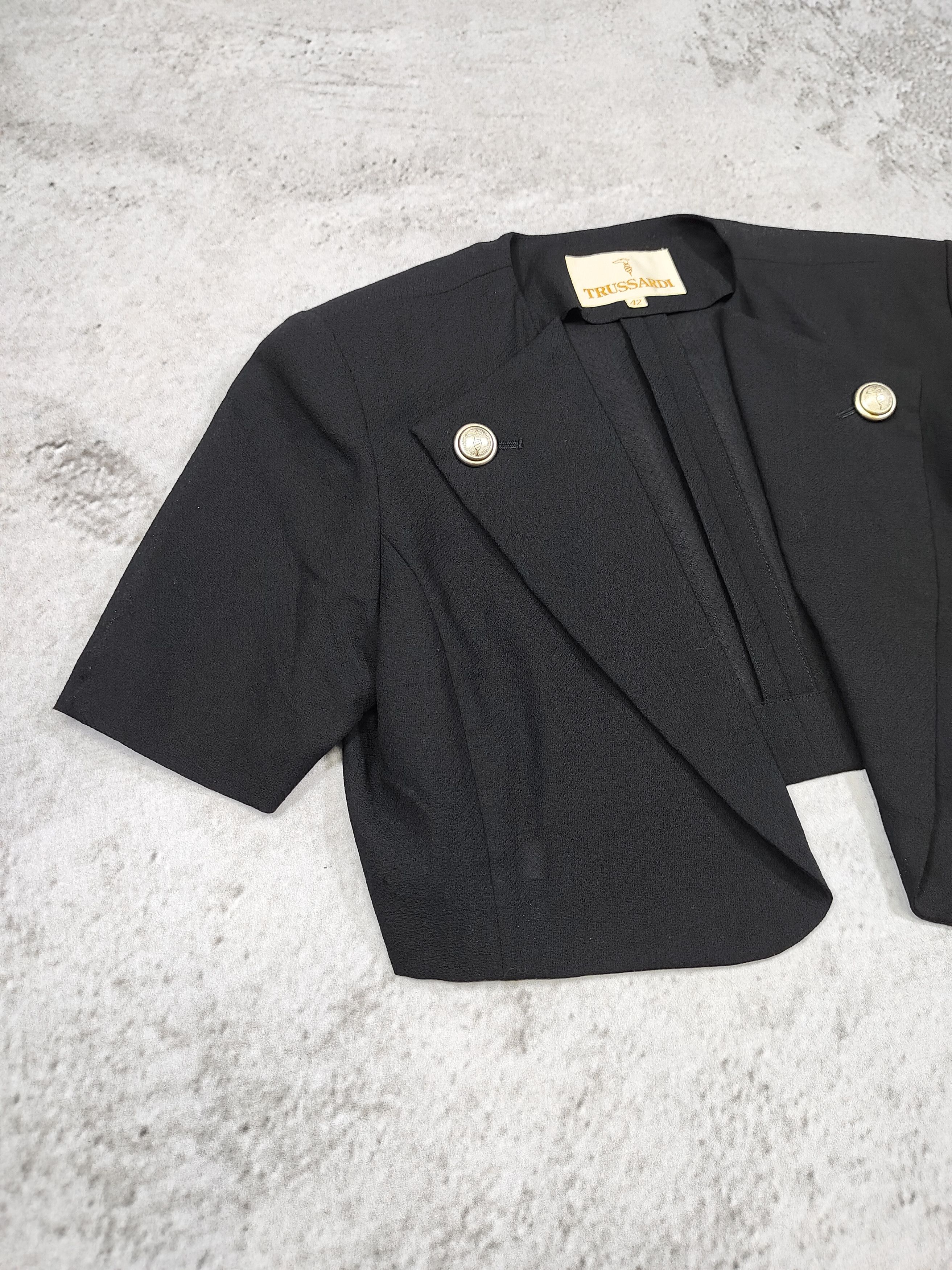 Trussardi 90s Trussardi- Minimalist Tailored Bolero Blazer Jacket Size M / US 6-8 / IT 42-44 - 8 Thumbnail