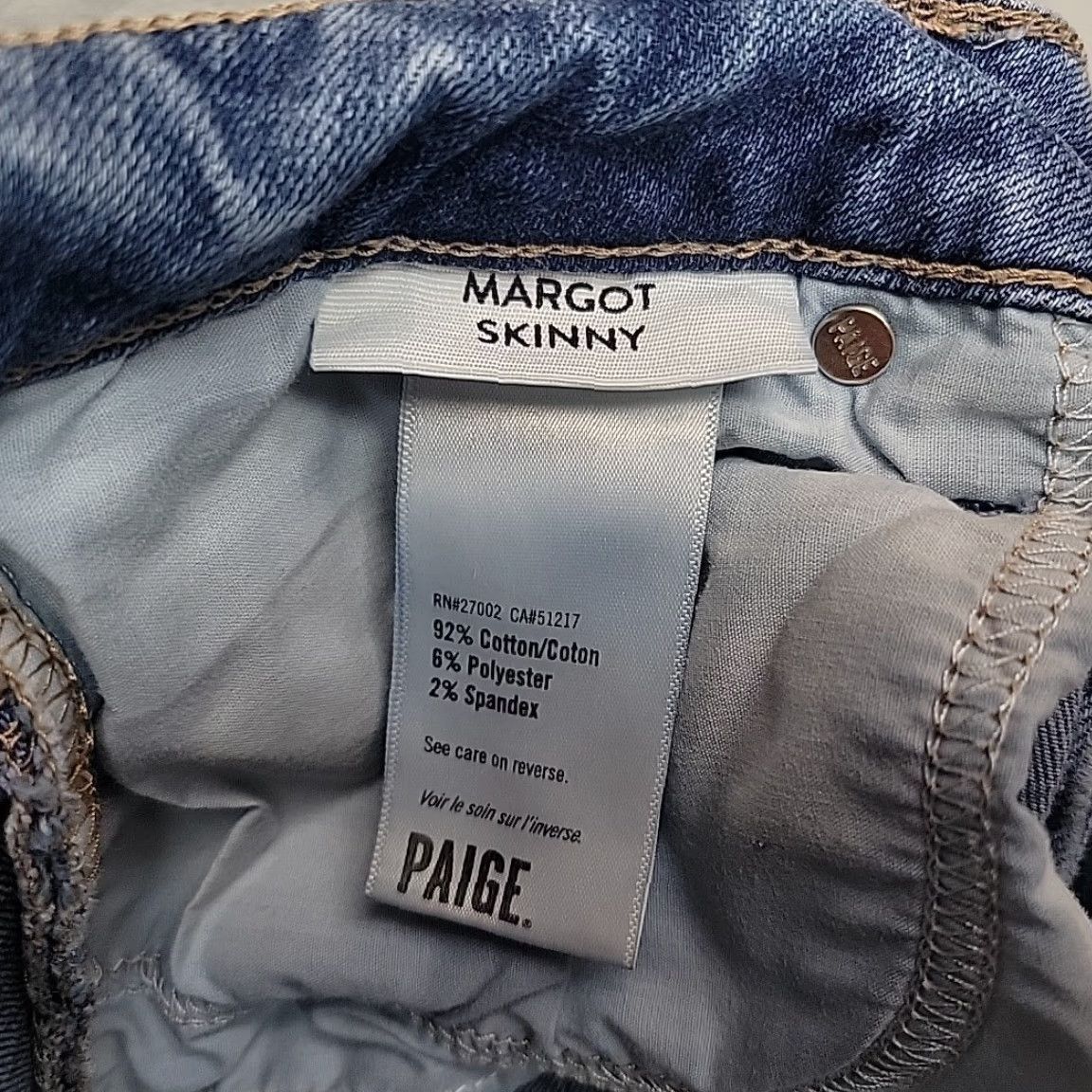Paige Paige Jeans Womens 28 Blue Denim Margot Skinny Stretch Cotton Blend Casual Pants Size 28" / US 6 / IT 42 - 6 Thumbnail