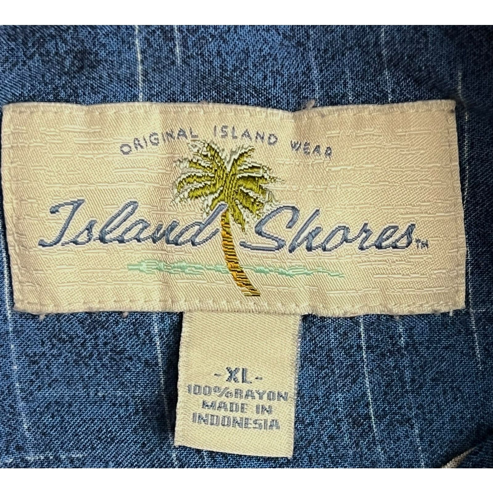 Island Shores Island Shores Palm Tree Hawaiian Shirt XL Blue Ray Tropical Size US XL / EU 56 / 4 - 3 Thumbnail