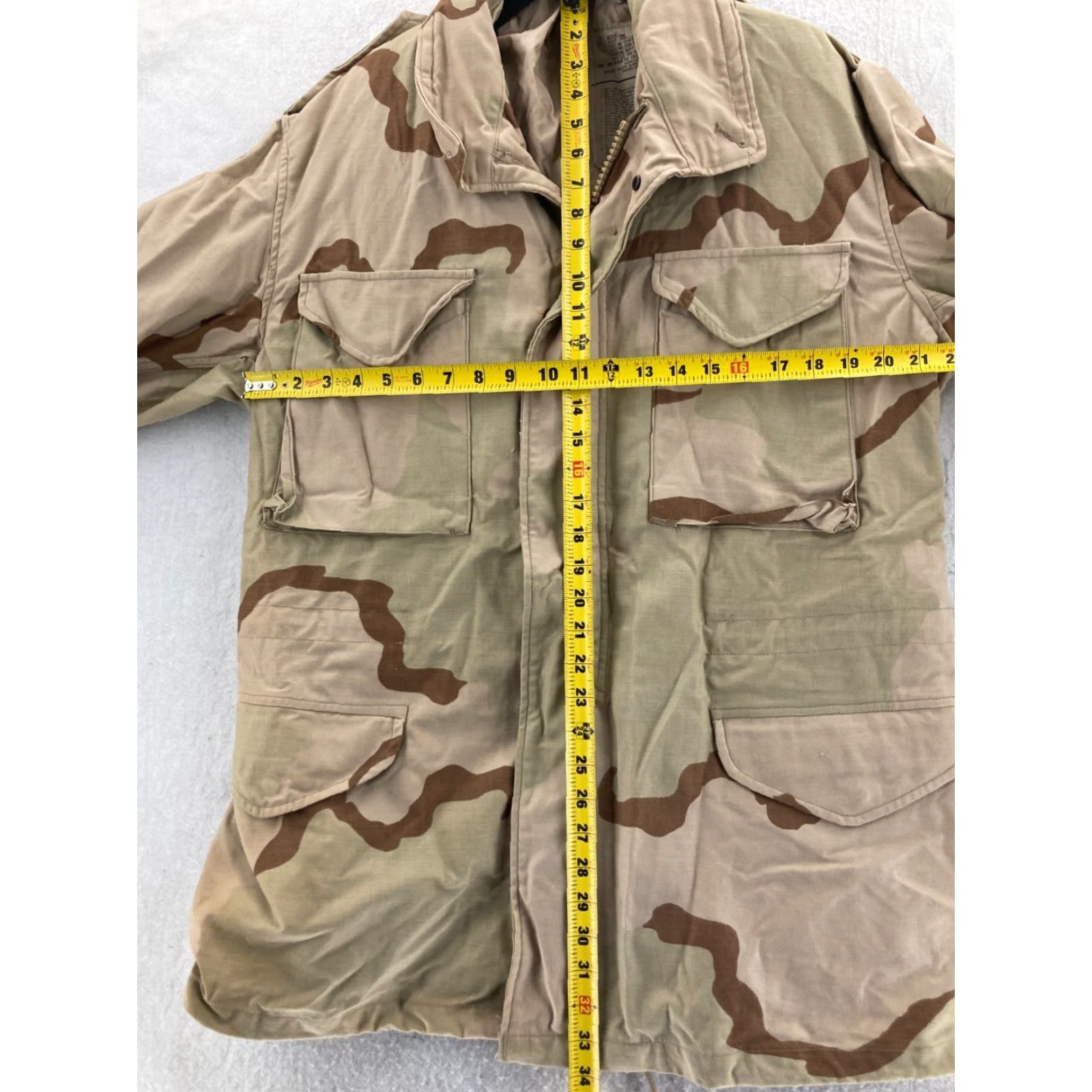 Vintage Military Coat Mens M Camouflage Desert Cotton Blend Lining Cotton Button Front Jacket Size US M / EU 48-50 / 2 - 5 Thumbnail