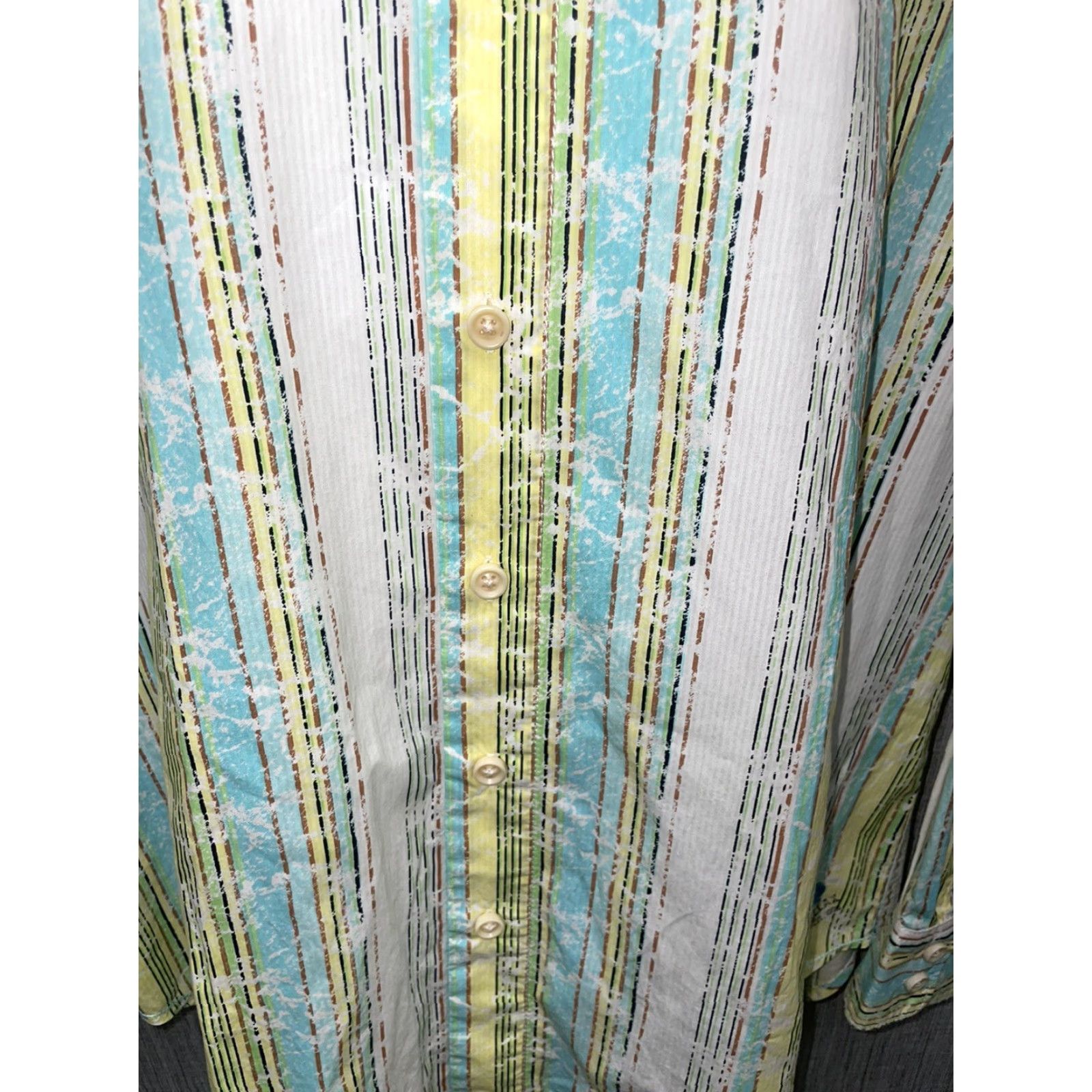 Tommy Bahama Tommy Bahama Shirt Mens XL Long Sleeve Button-Down Multicolor Striped Cotton Blend Button Up Size US XL / EU 56 / 4 - 3 Thumbnail