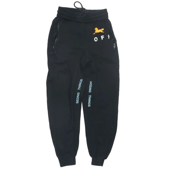 Off-White OFF-WHITE Black Drawstring Logo Sweatpants 0079 Size US 26 / EU 42 - 1 Thumbnail