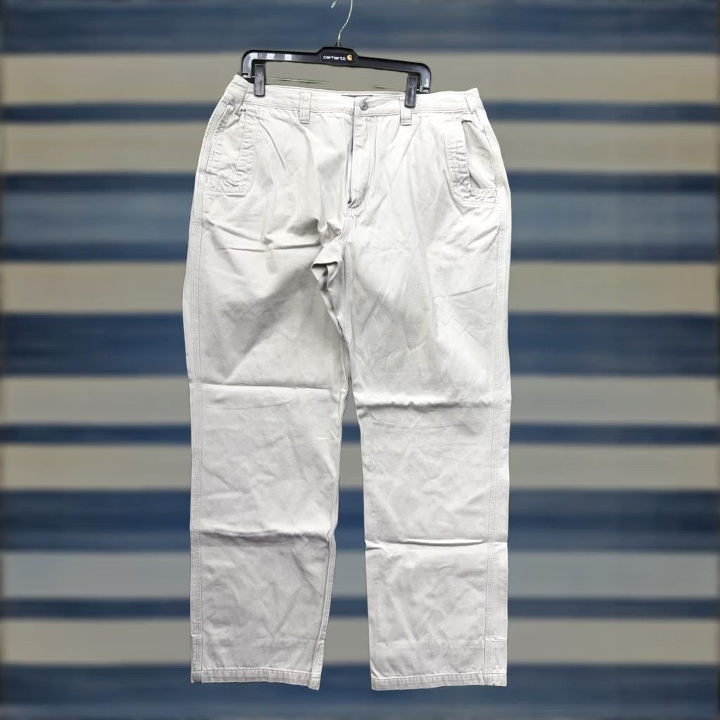 Mountain Khakis VINTAGE Mountain Khakis Chino Pants Mens 42x34 Canvas Beige Cotton Polyester Flat Front 34" Inseam Classic Fit Big & Tall Mens Pants Size US 42 / EU 58 - 1 Thumbnail