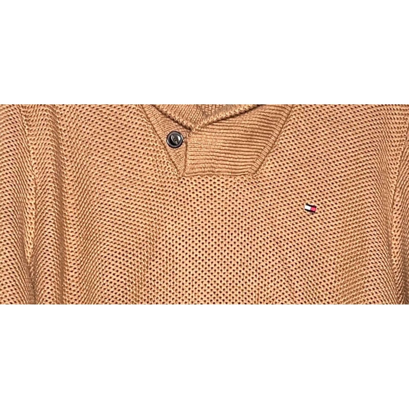 Tommy Hilfiger VINTAGE Tommy Hilfiger Pullover Sweater Mens XL Brown Knit Shawl Collar Size US XL / EU 56 / 4 - 3 Thumbnail