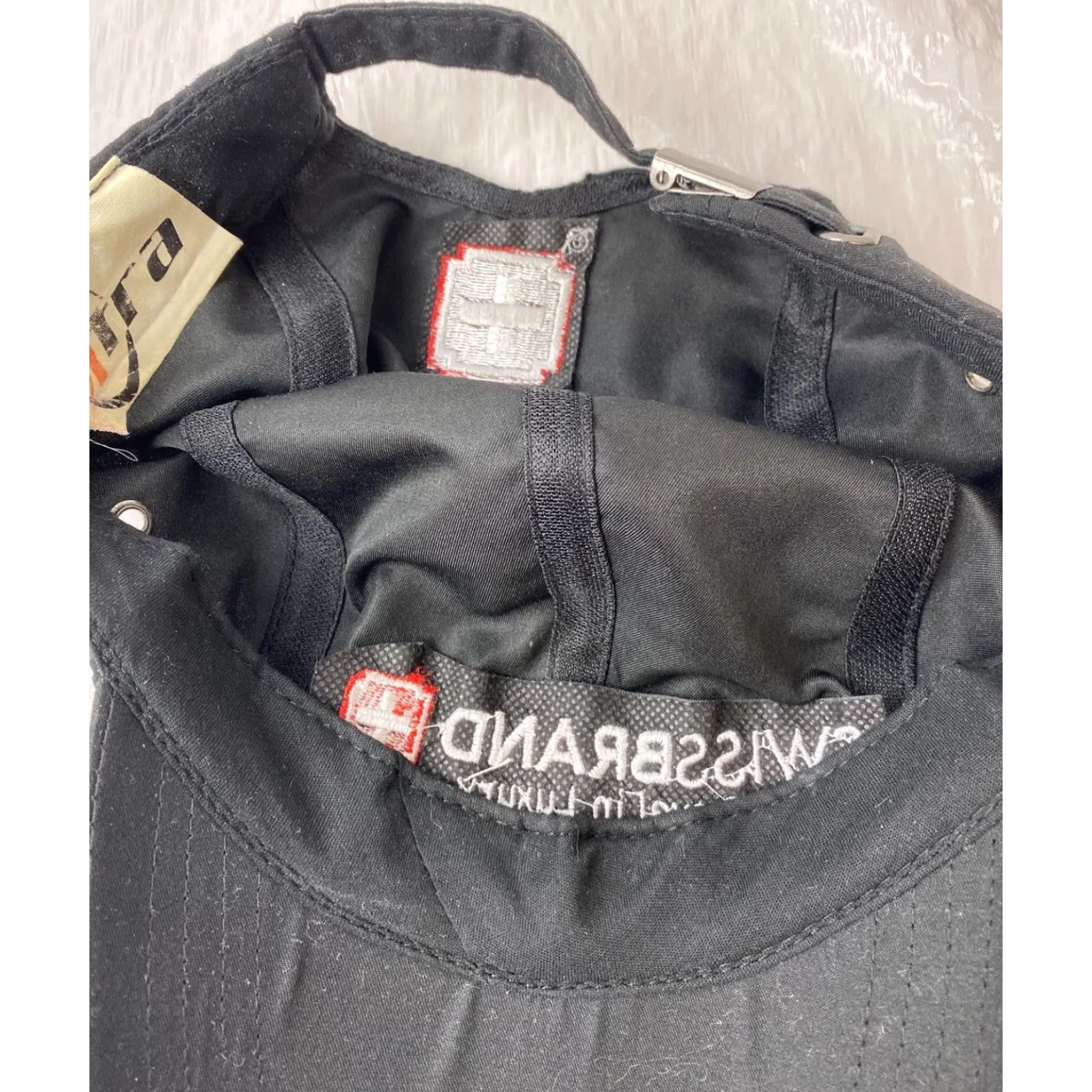K-Swiss VINTAGE Swiss Brand Baseball Cap Unisex Adults Adjustable Canvas Black Red Lightweight USA 90s Cap Mens Womens Size ONE SIZE - 6 Thumbnail