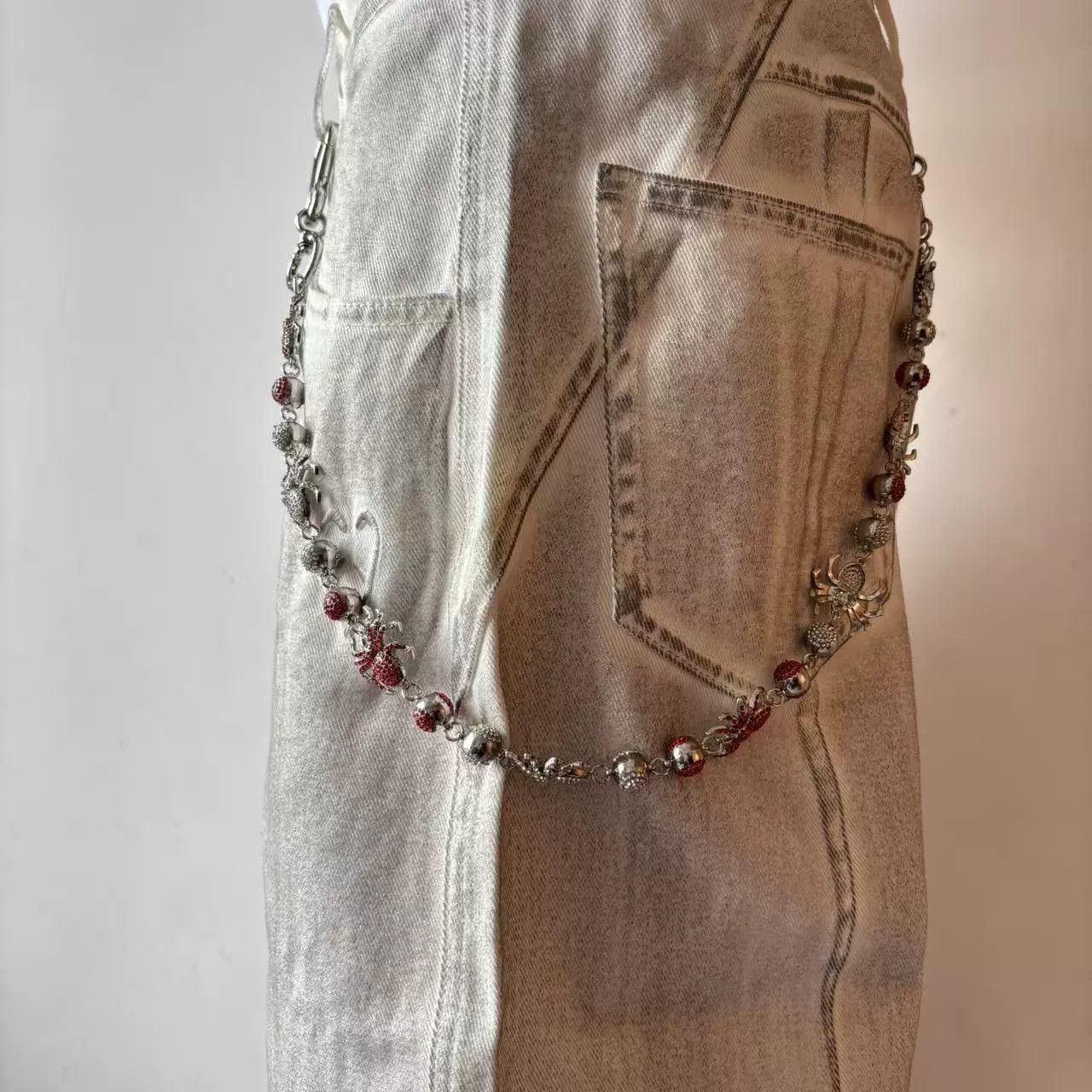 Vintage Retro hip-hop punk style jeans waist chain Size ONE SIZE - 3 Thumbnail