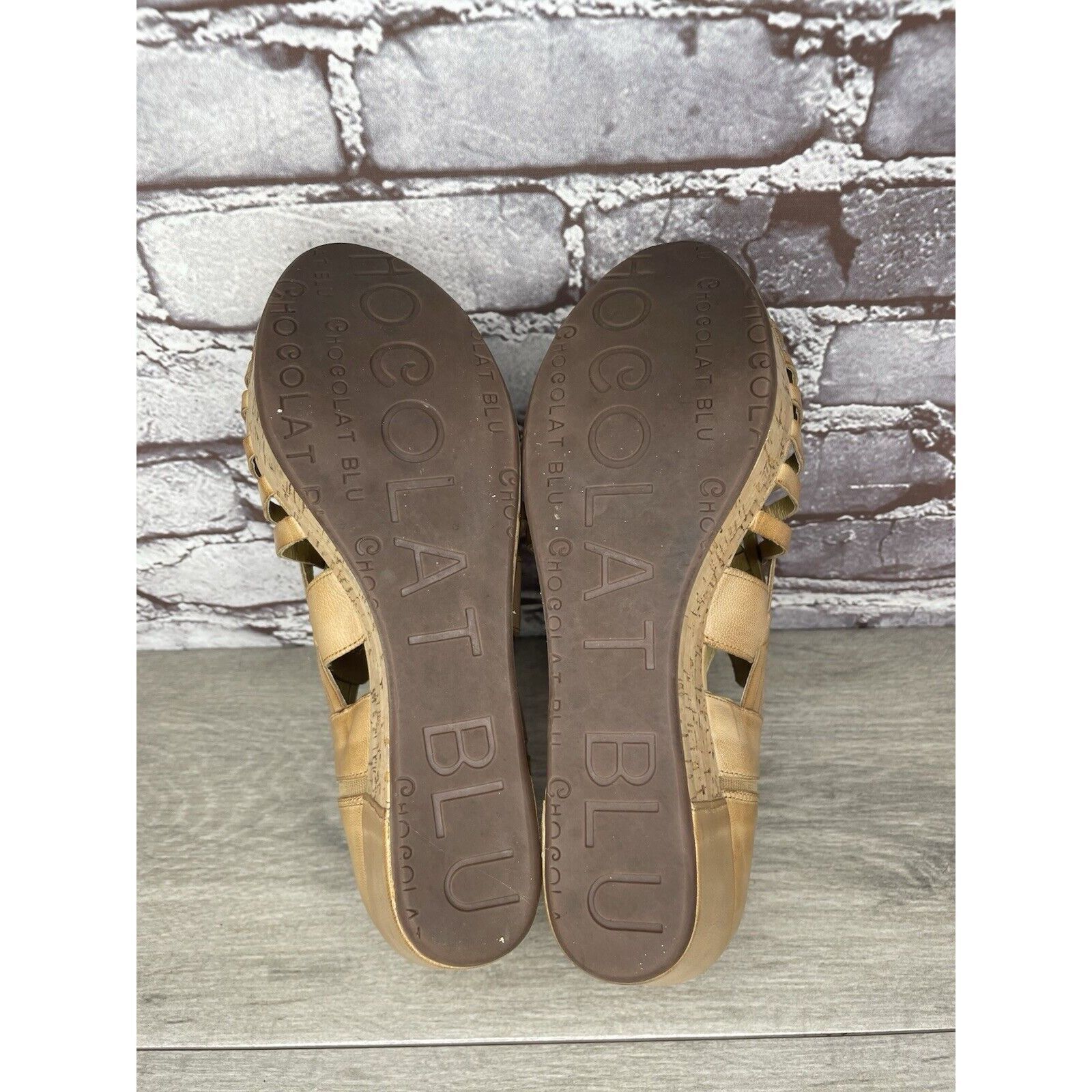 Other Chocolat Blu Web Tan Leather Woven Cork Wedge Platform Sanda Size US 9.5 / IT 39.5 - 13 Thumbnail