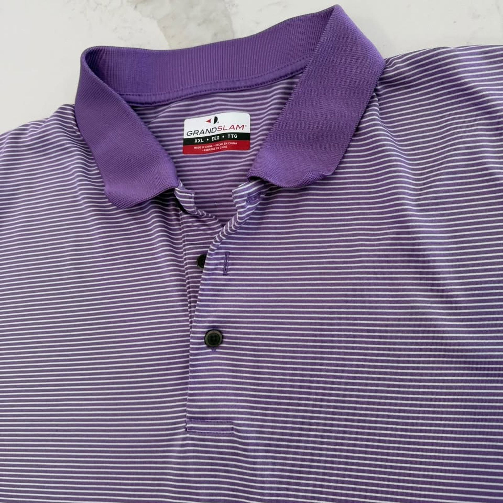 Grand Slam Grand Slam Polo Golf Shirt Men XXL Purple Stripe Performance Size US XXL / EU 58 / 5 - 3 Thumbnail