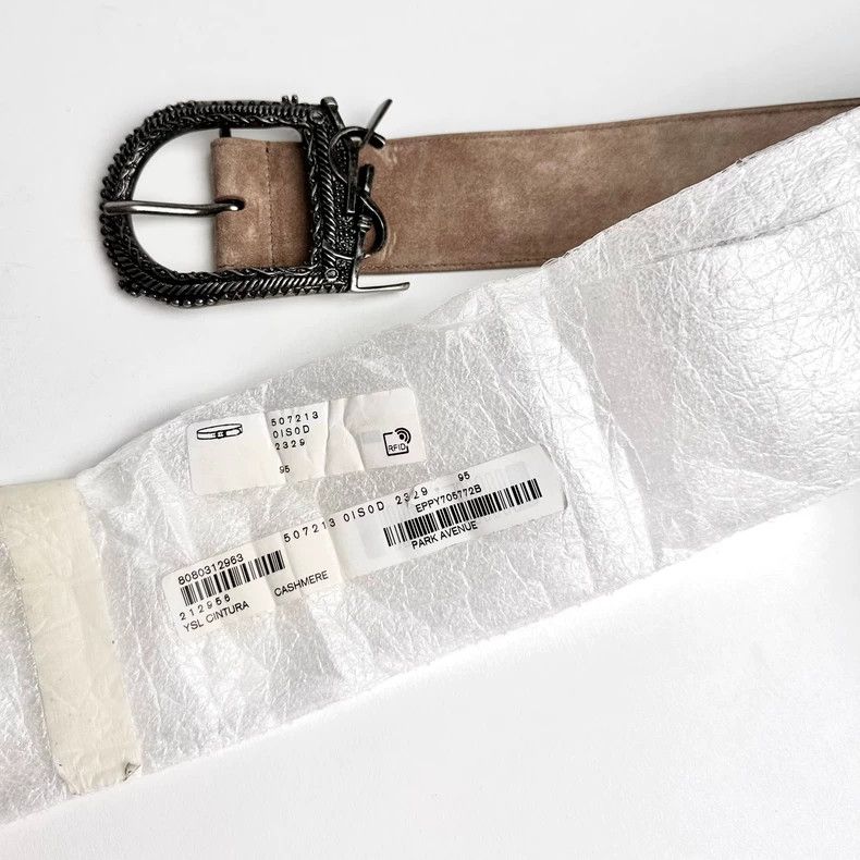 Yves Saint Laurent Saint Laurent Leather Velvet Belt 2502-Nextarrow Size ONE SIZE - 8 Thumbnail