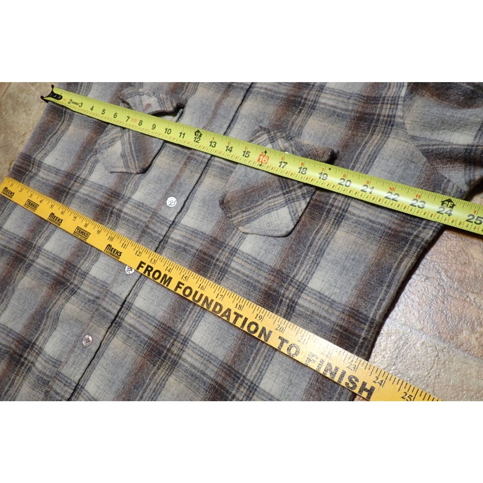 Vintage VINTAGE Ponderosa Shirt Mens L Shadow Plaid Wool Flannel Rugged Blue 80s Western Classic Best as MEN'S LARGE Size US L / EU 52-54 / 3 - 7 Thumbnail