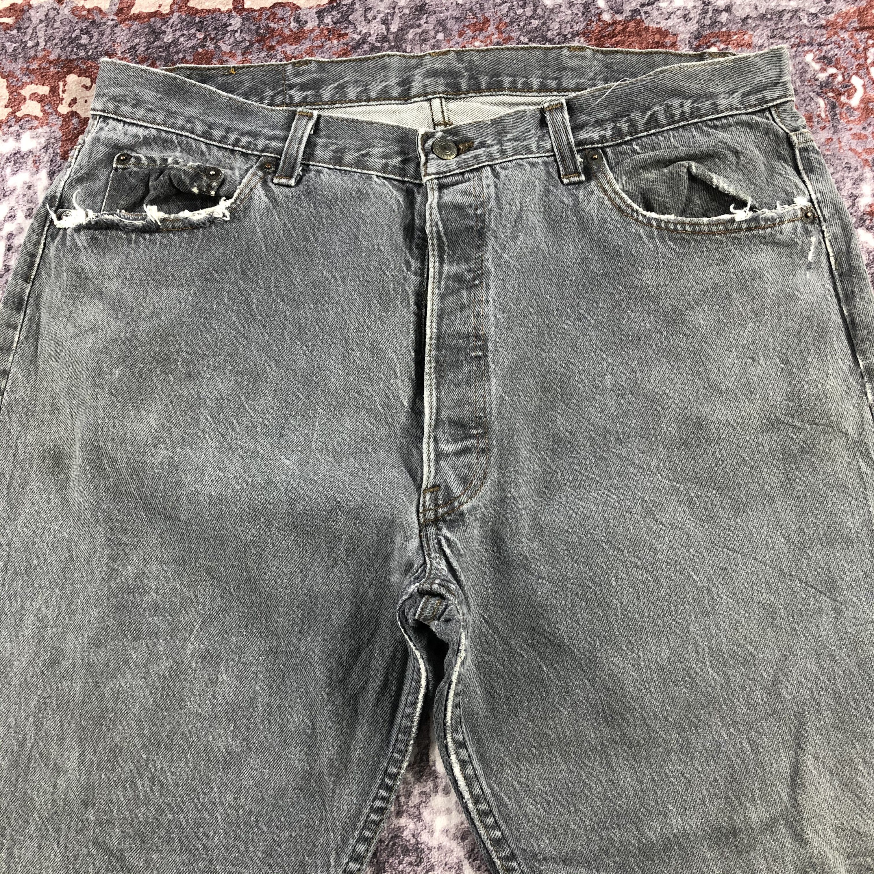 Levi's 80s Vintage Levis 501 Faded Black Jeans-JM2182 Size US 37 - 3 Thumbnail