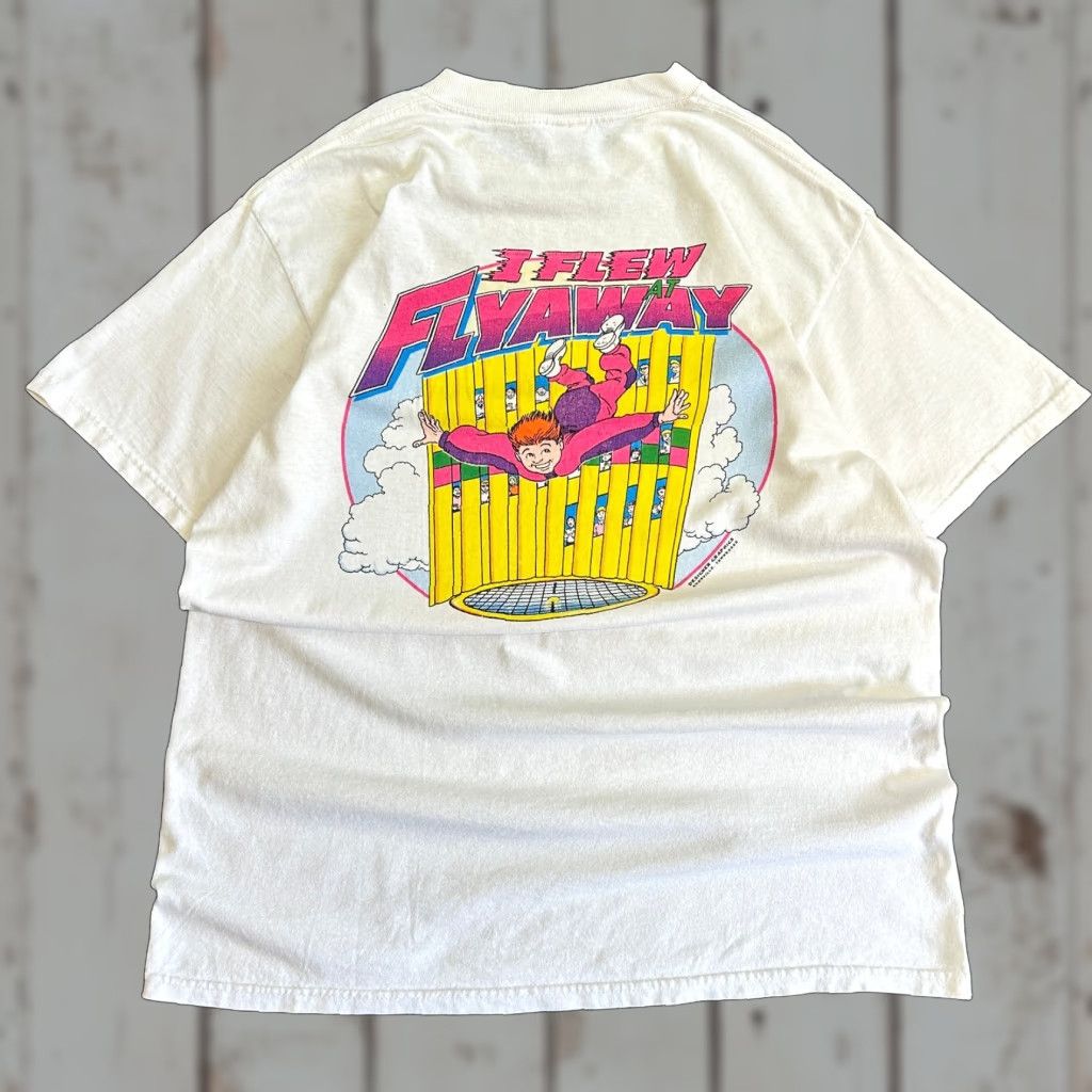 VINTAGE Delta Shirt Unisex Adults L White 90s Skydiving Graphic Print Logo 1990s T-Shirt Mens/Womens