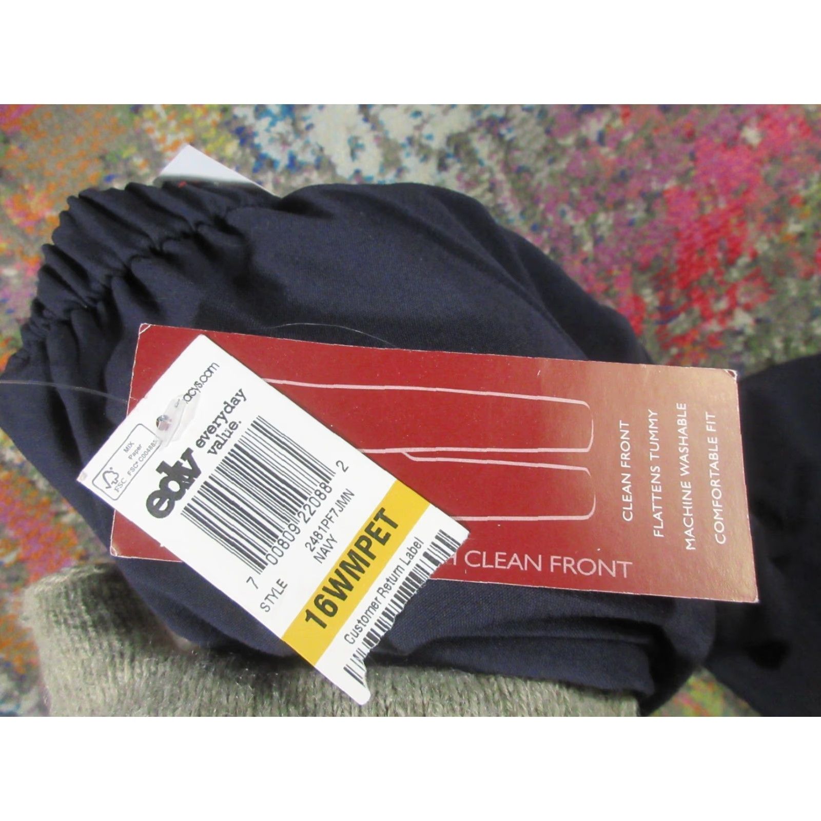 JM Collection JM Collection Pants Dress Pants Womens 16W Petite Navy Blue Flat Front Straight Leg NWT Size 38" / US 16 / IT 52 - 5 Thumbnail