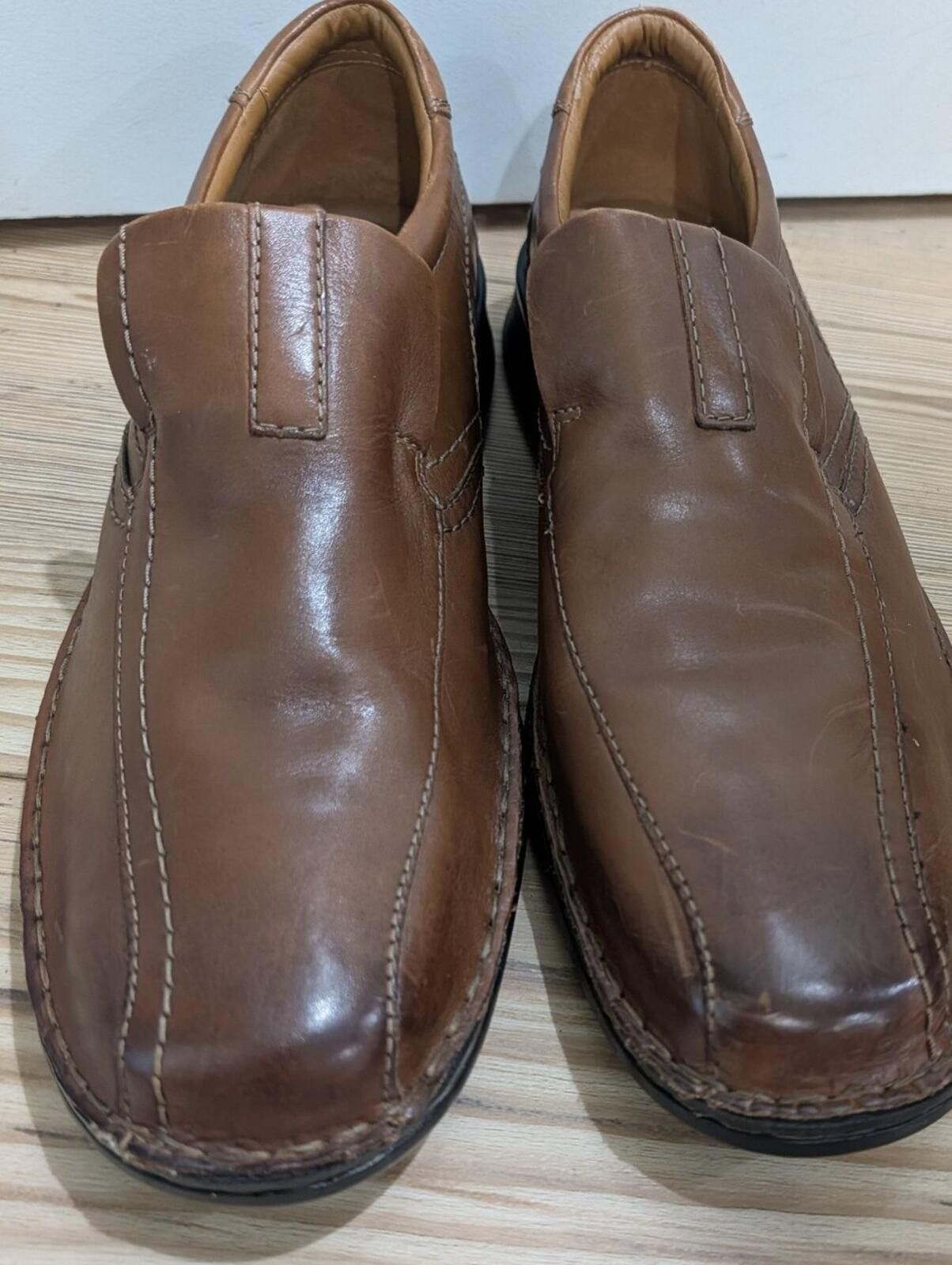 Clarks Clarks Tan/Brown Leather Slip-On Loafers Size US 11 / EU 44 - 5 Thumbnail