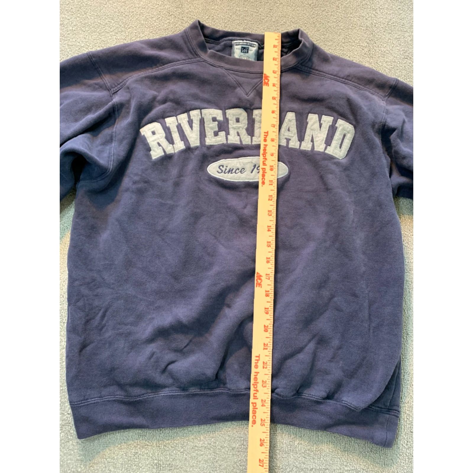 Lee Lee Riverland Mens Medium M Sweatshirt Blue Long Sleeve Pullover Round Neck All Seasons Heavyweight Regular Size US M / EU 48-50 / 2 - 7 Thumbnail