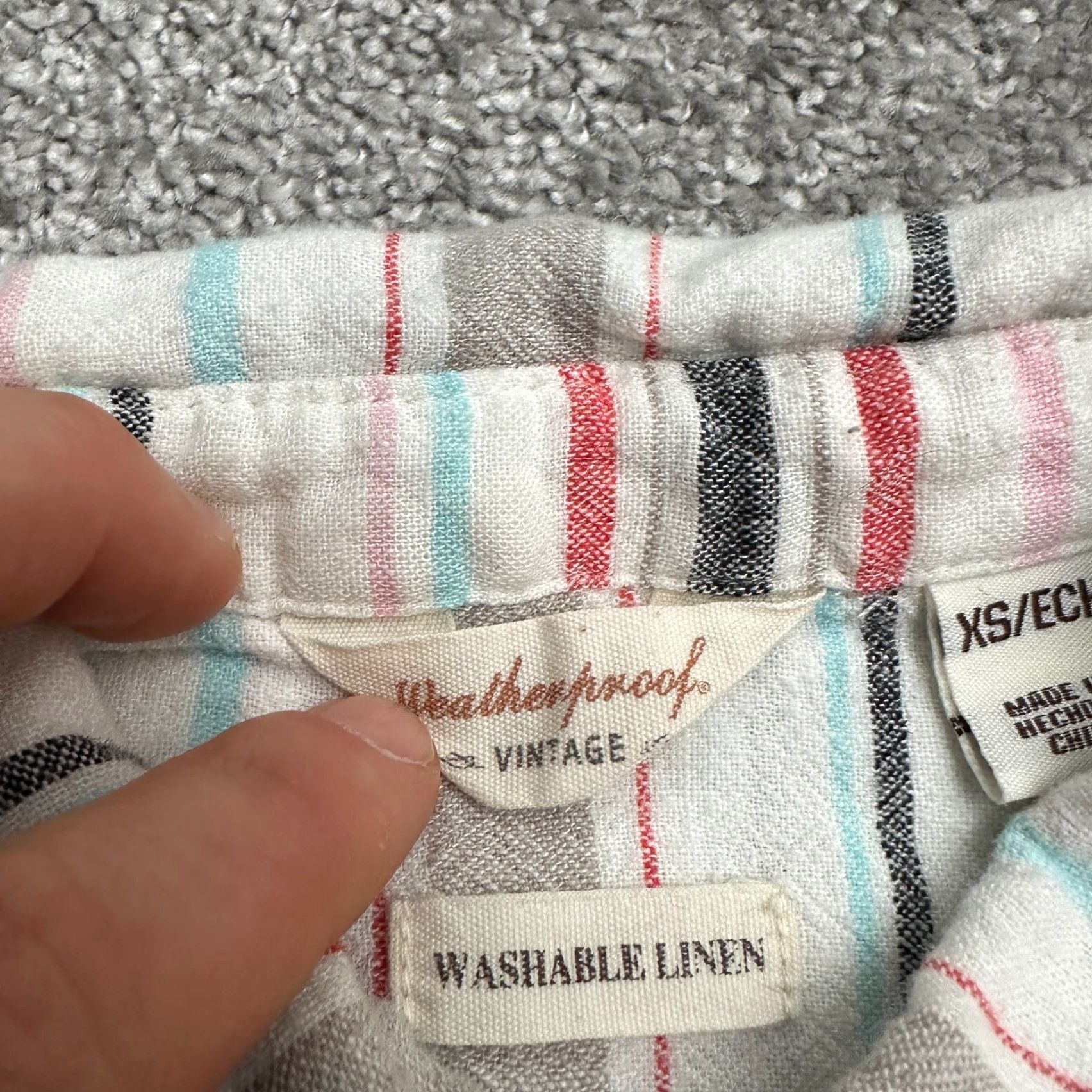 Weatherproof Weatherproof Shirt Adult XS Multicolor Striped Linen Sleeveless Button-Down Casual Size XS / US 0-2 / IT 36-38 - 5 Thumbnail