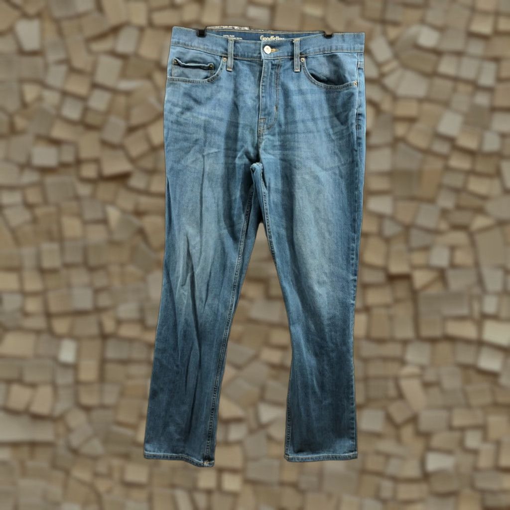 Vintage Goodfellow Jeans Mens 34x34 Mid Rise Straight Medium Wash Blue Size US 34 / EU 50 - 1 Thumbnail