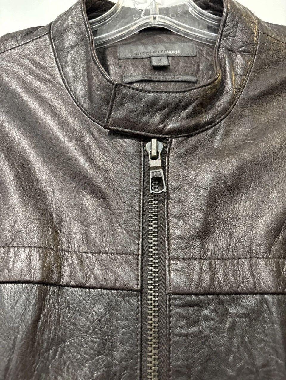 Other Witchery Man Brown Leather Biker Moto jacket soft zip sleeve Size US M / EU 48-50 / 2 - 2 Thumbnail