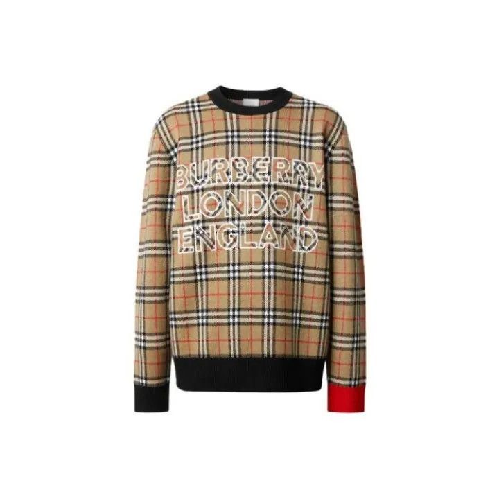Burberry Burberry Burberry Wool Logo Check Sweater for Men-2507 Size US M / EU 48-50 / 2 - 1 Thumbnail