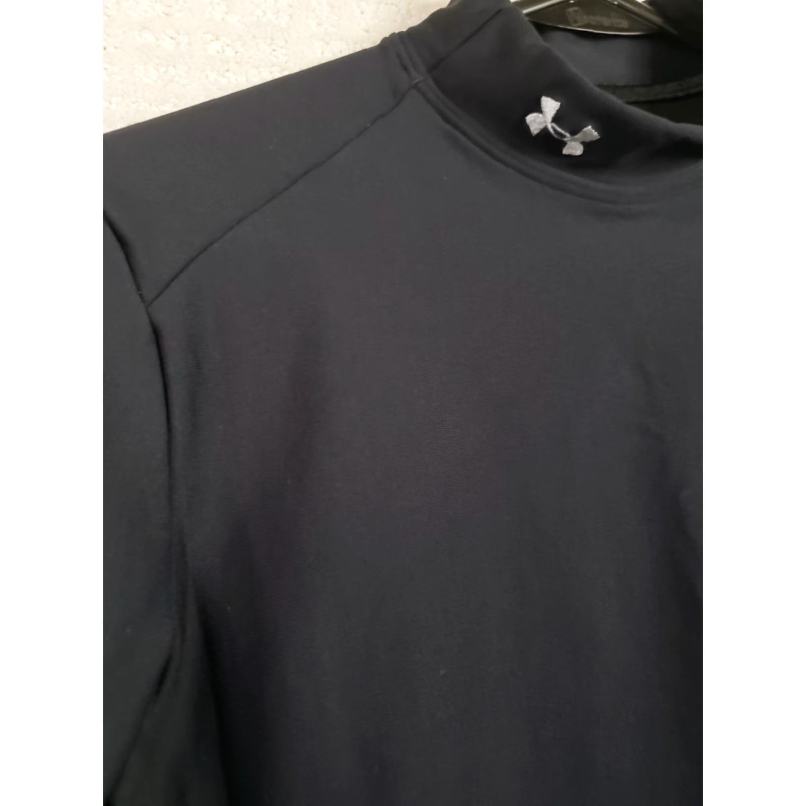 Under Armour Under Armour ColdGear Long Sleeve Mock Neck Shirt Women's L Black Pullover Athletic Running & Jogging Size L / US 10 / IT 46 - 3 Thumbnail