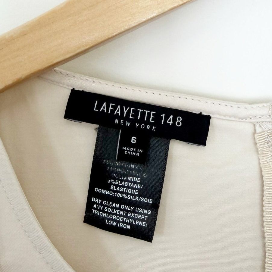 Lafayette 148 Lafayette 148 Off White Lace Up Sleeveless Blouse Sz 6 Size M / US 6-8 / IT 42-44 - 2 Thumbnail