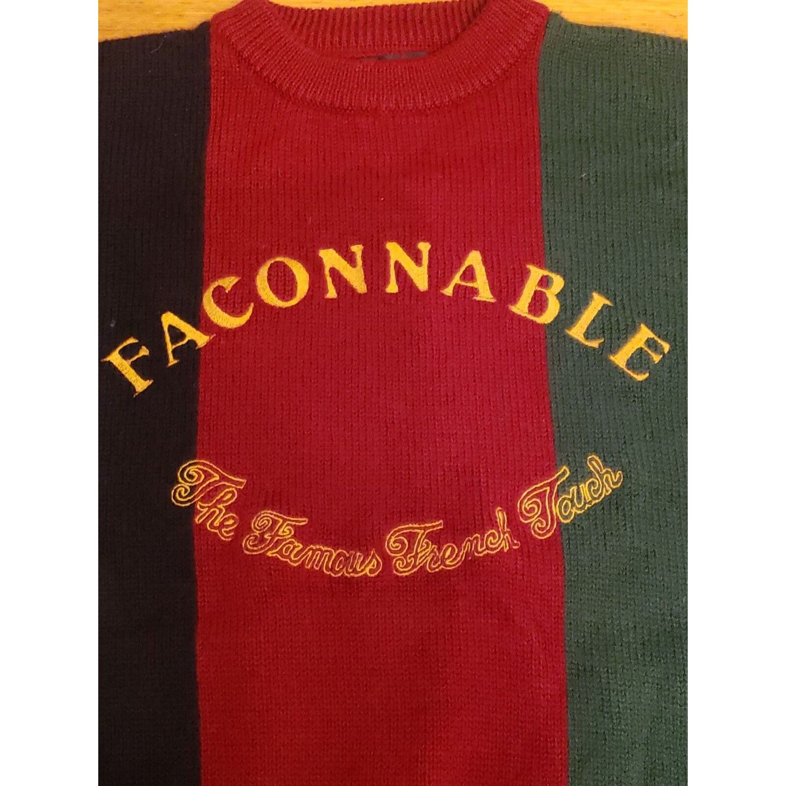 Faconnable Faconnable Wool Sweater Mens L Blue Red Green Crew Neck Thic Size US L / EU 52-54 / 3 - 3 Thumbnail