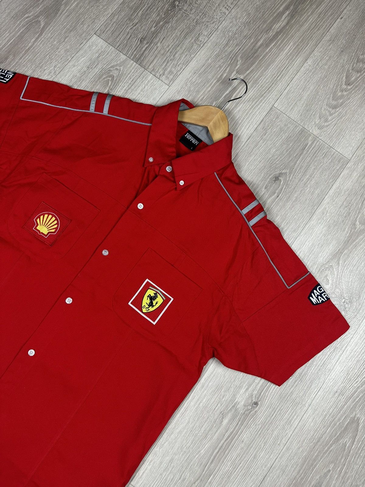 Ferrari × Vintage Vintage Ferrari 90s Racing Shirt Button Shell Size US L / EU 52-54 / 3 - 2 Thumbnail