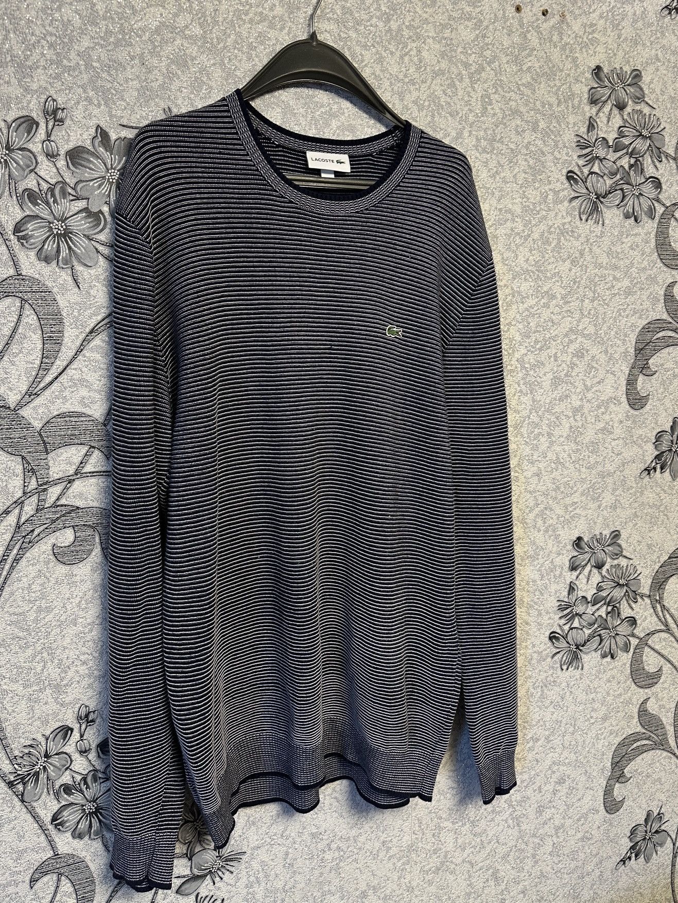 Lacoste Lacoste retro y2k OOs Navy Striped jumper pull knitwear Size US L / EU 52-54 / 3 - 2 Thumbnail