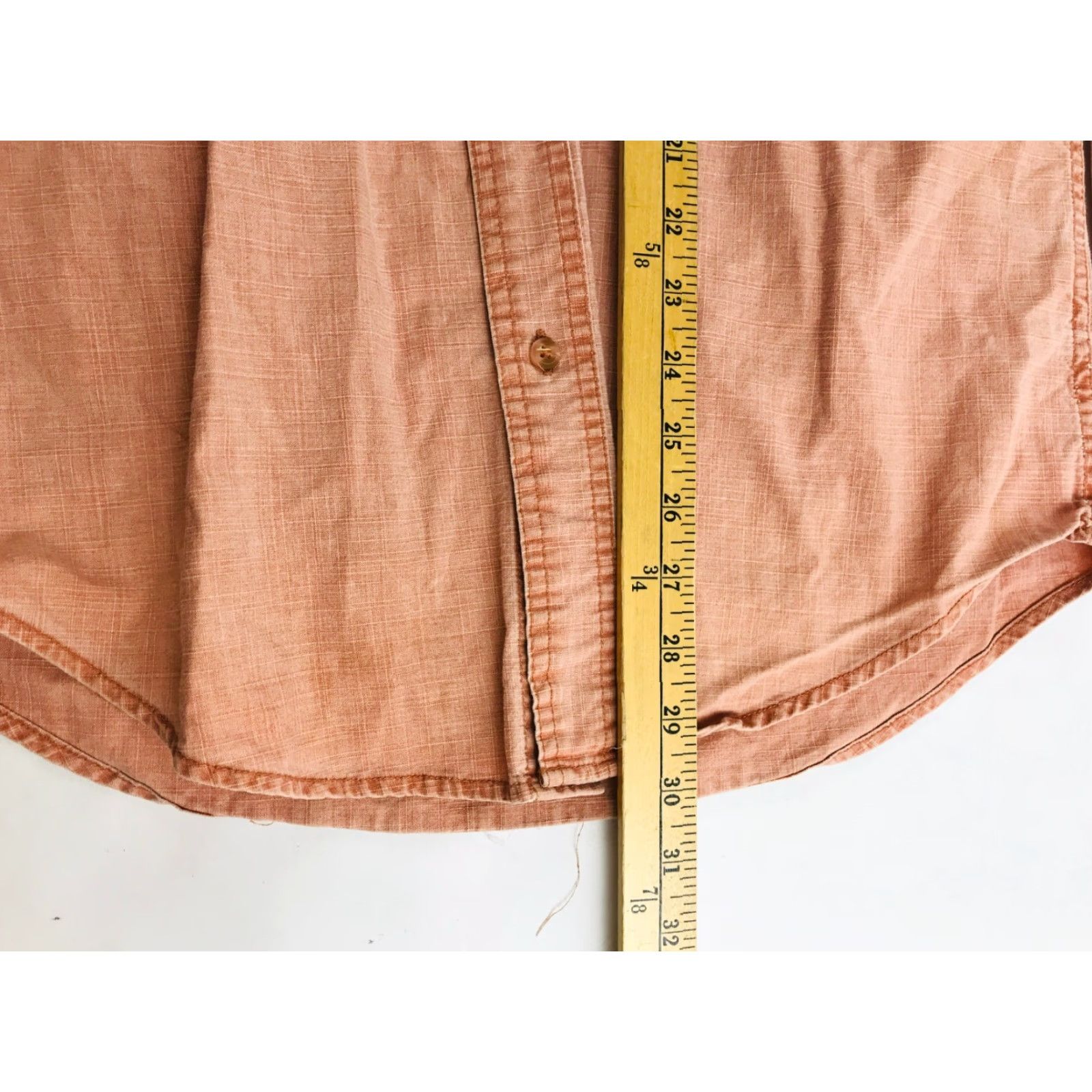 Faded Glory Faded Glory Shirt Mens Size S Peach Button-Up Long Sleeve Pockets Collared Spread Vintage: No Size US S / EU 44-46 / 1 - 5 Thumbnail