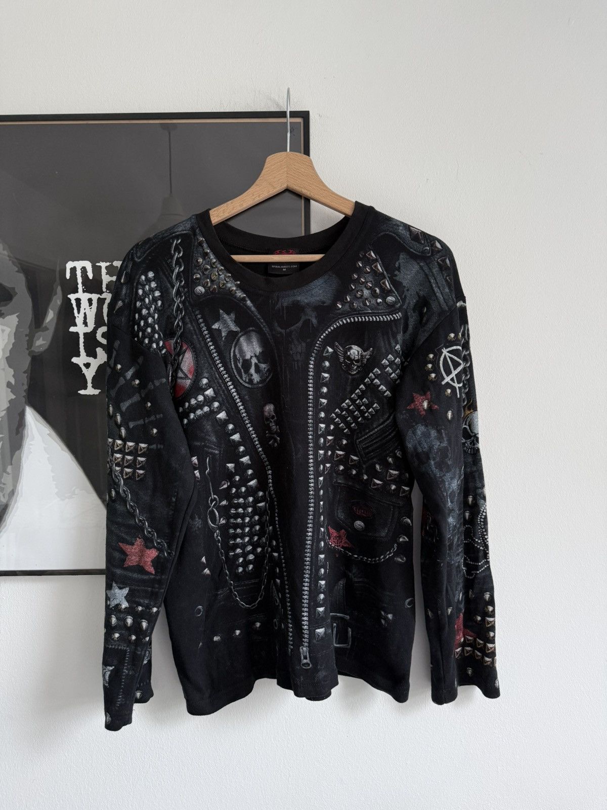 Affliction Vintage SPIRAL Gothic Satan Overprinted Long Sleeve Size US M / EU 48-50 / 2 - 1 Thumbnail