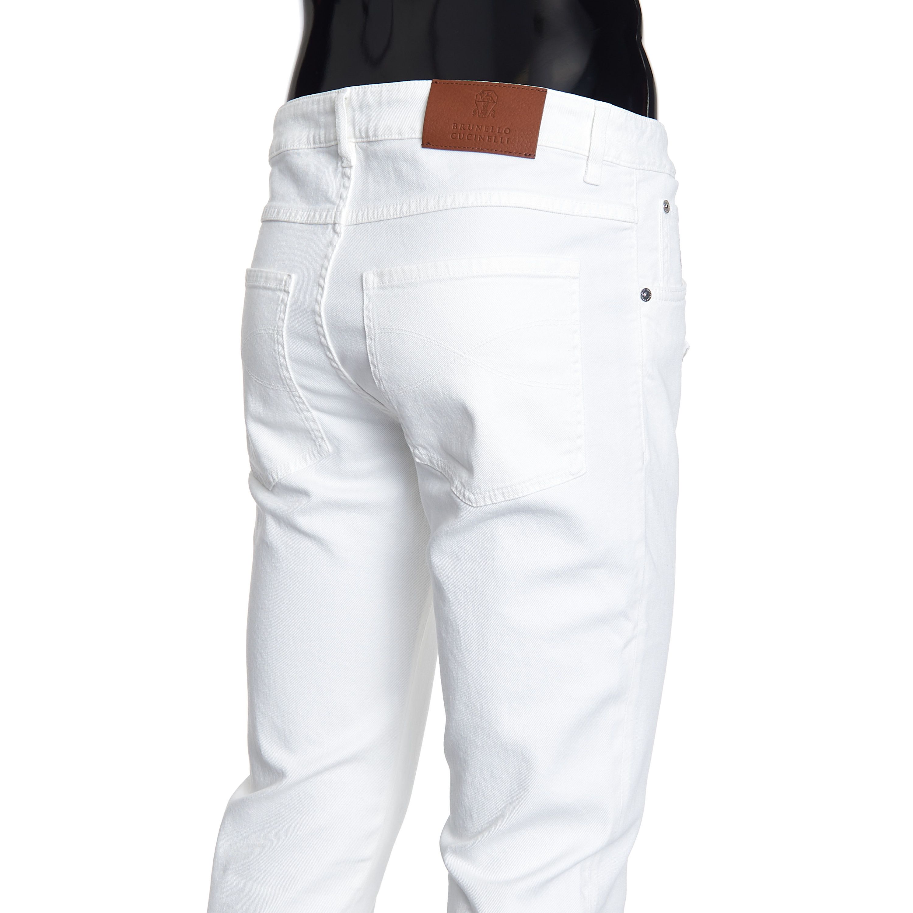 Brunello Cucinelli Snow White Stretch Denim Trousers - Slim Fit, Five-Pocket Size US 36 / EU 52 - 5 Thumbnail