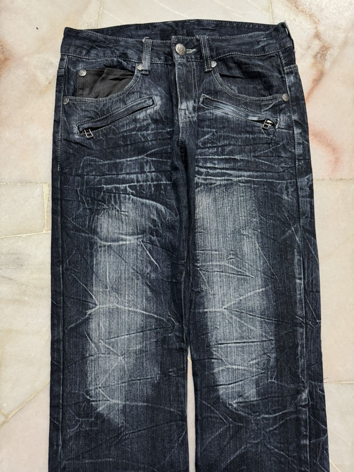 Japanese Brand 💥SICK Faded Jean Double Focus Multipocket Insane Pocket Rare Size US 30 / EU 46 - 3 Thumbnail