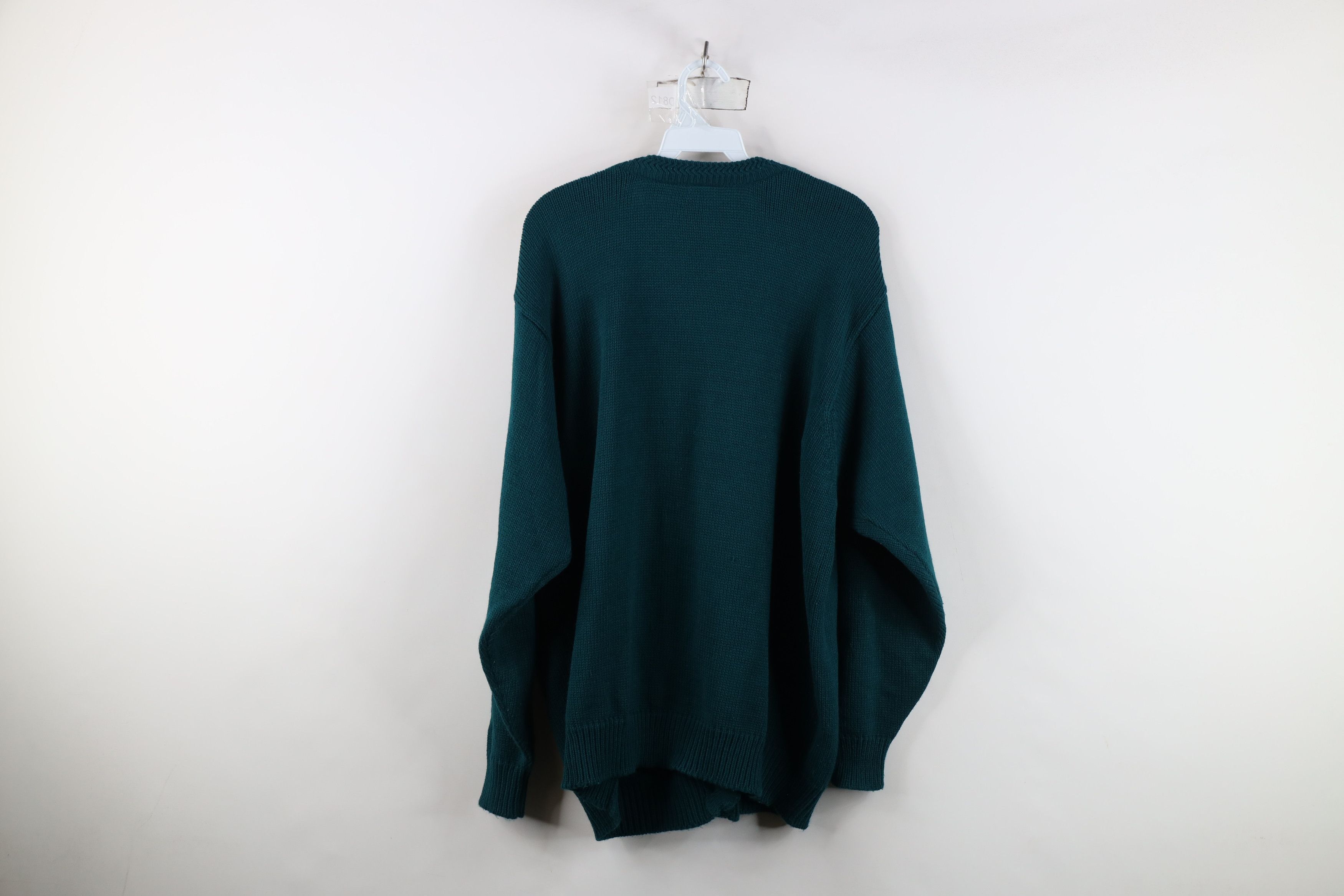 Vintage Vintage 90s Streetwear Knit Button Cardigan Sweater Green Size XL / US 12-14 / IT 48-50 - 9 Thumbnail