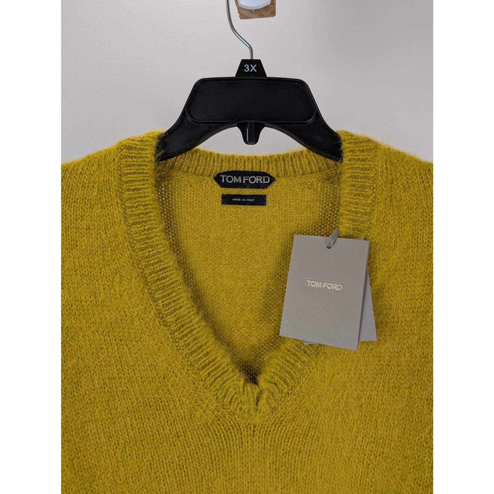 Tom Ford o1rshd1 V-Neck Sweatshirt Sweater in Yellow Size US M / EU 48-50 / 2 - 5 Thumbnail