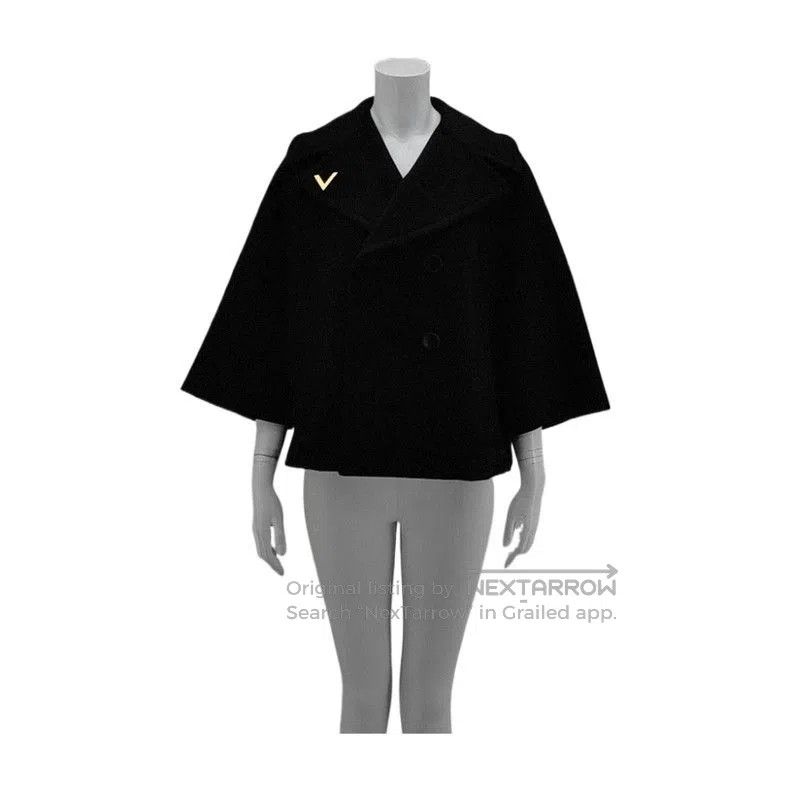 Valentino Valentino Blue Wool Cape Coat M. Size S / US 4 / IT 40 - 1 Thumbnail
