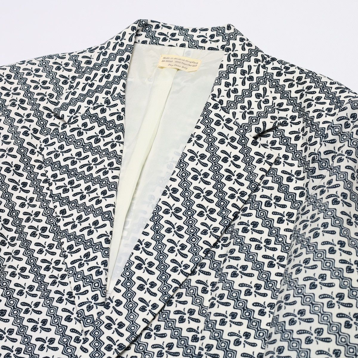 Vintage Sandwich Isles Captain Cook Printed Vintage Blazer Jacket 60 Size 44R - 3 Thumbnail