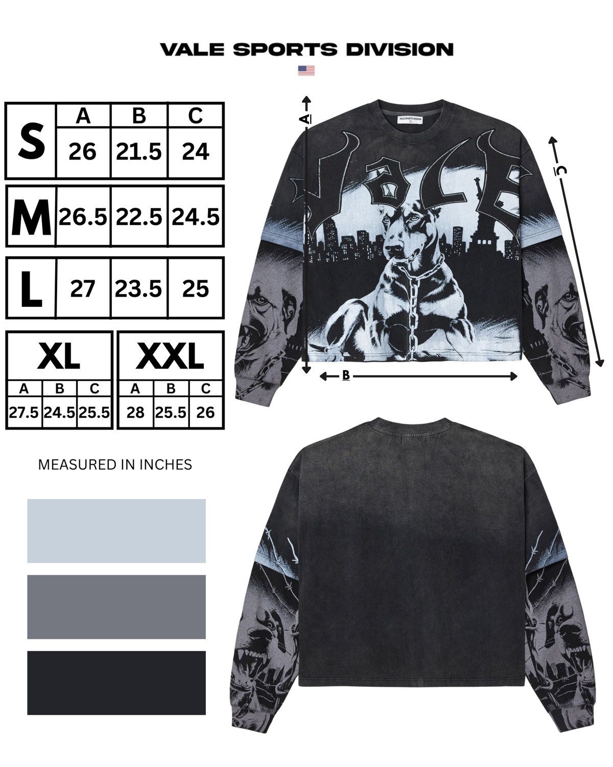 Vale Vale Forever "Monochrome" L/S Tee Black Size US XL / EU 56 / 4 - 1 Thumbnail