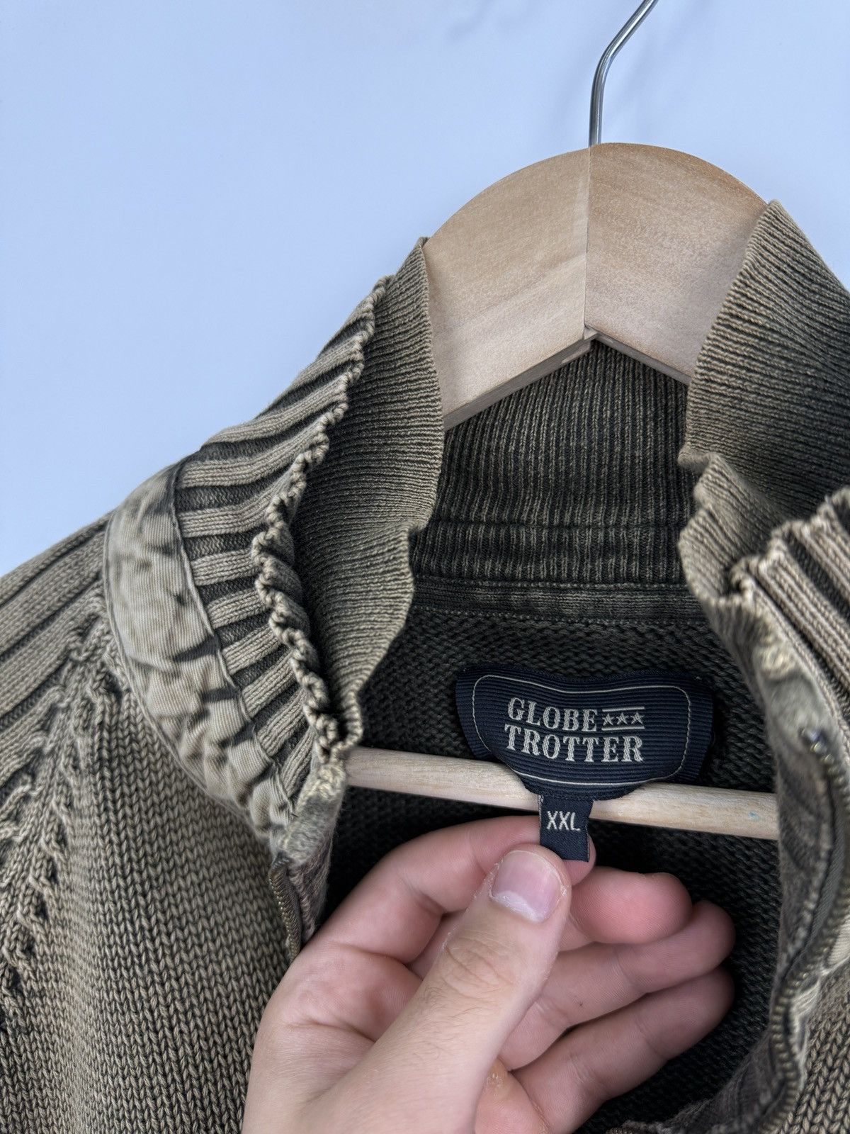 Globe-Trotter 🇺🇸Vtg 90s Globe Trotter Military Faded Sweaters Kapital Style Size US L / EU 52-54 / 3 - 7 Thumbnail