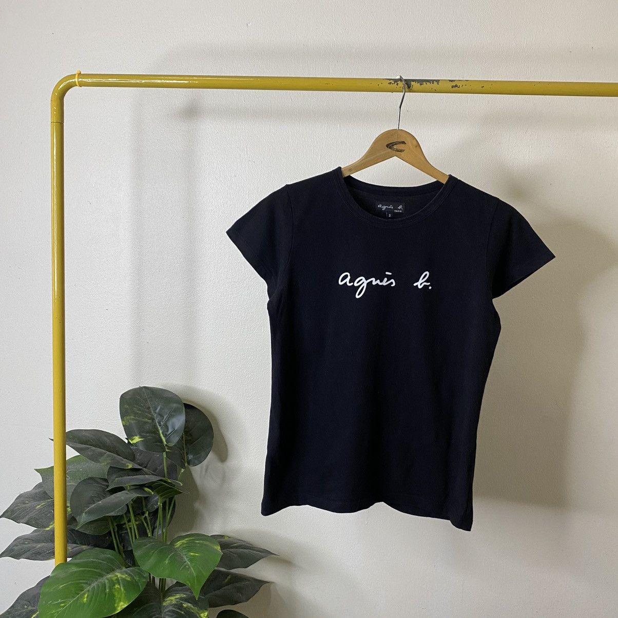 agnes b. OG Script Black Women T Shirt Size S / US 4 / IT 40 - 1 Thumbnail