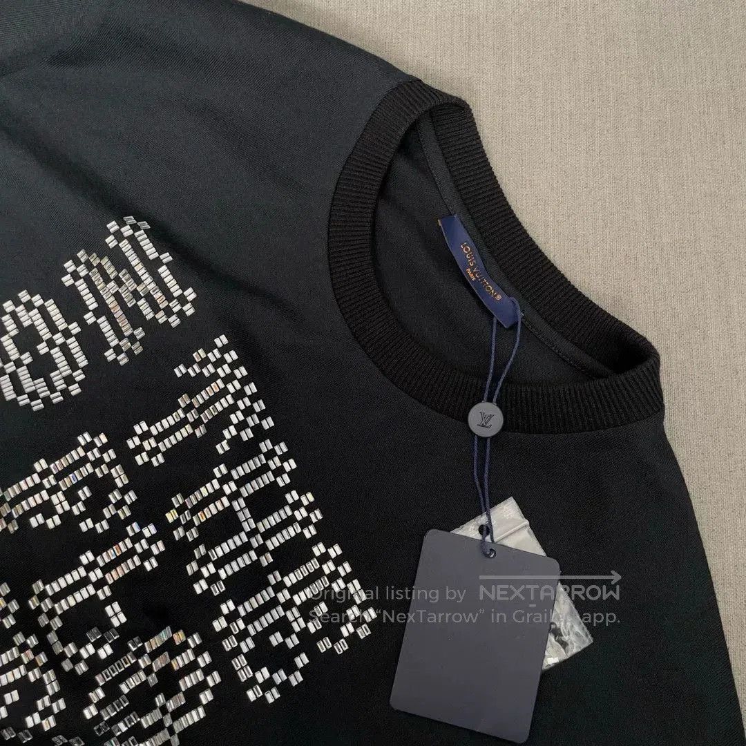 Louis Vuitton LV Rhinestone Letter Round Neck Sweater. Size US XL / EU 56 / 4 - 9 Thumbnail