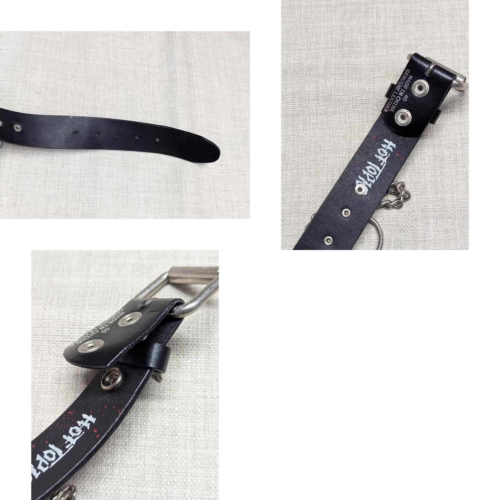 Hot Topic VINTAGE hot topic belt leather black handcuffs 40 goth punk 90s CHAINS Tripp Y2K adjustable Mens belts Size 40 - 8 Thumbnail