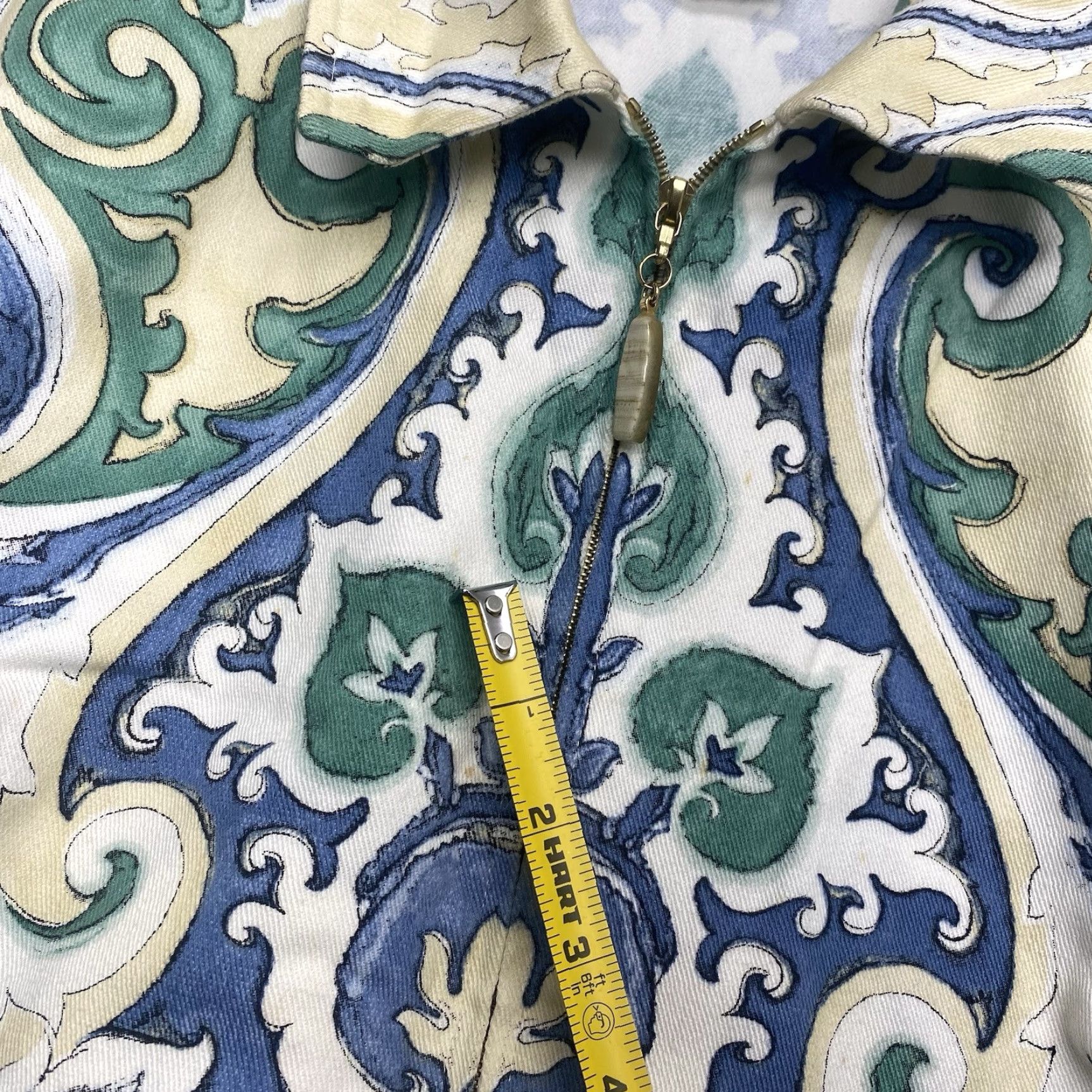 St. John St John Sport Jacket Womens S Blazer Paisley Italy AOP Pastel Color Multicolor Knit Long Sleeve Regular Size S / US 4 / IT 40 - 7 Thumbnail