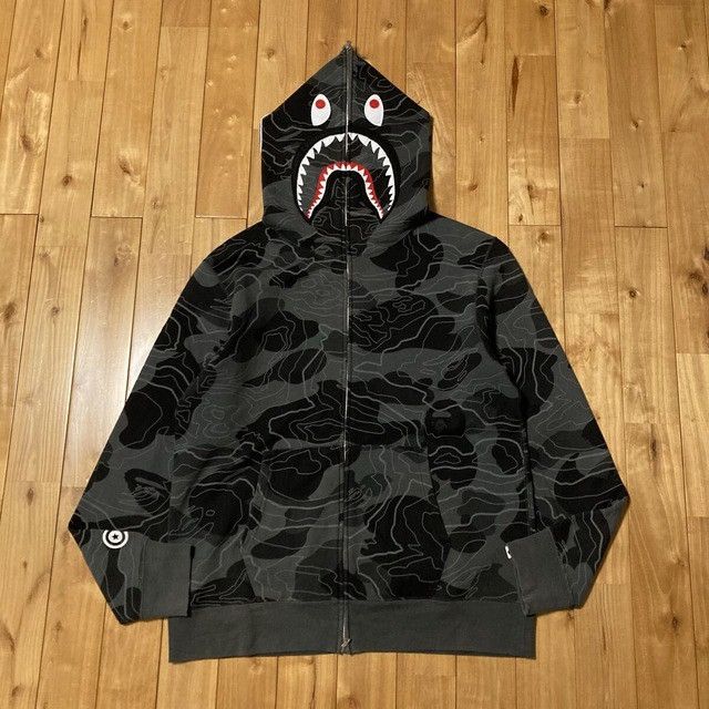 Bape BAPE LAYERED LINE CAMO Shark Full Zip Hoodie a bathing ape Size US XL / EU 56 / 4 - 2 Thumbnail